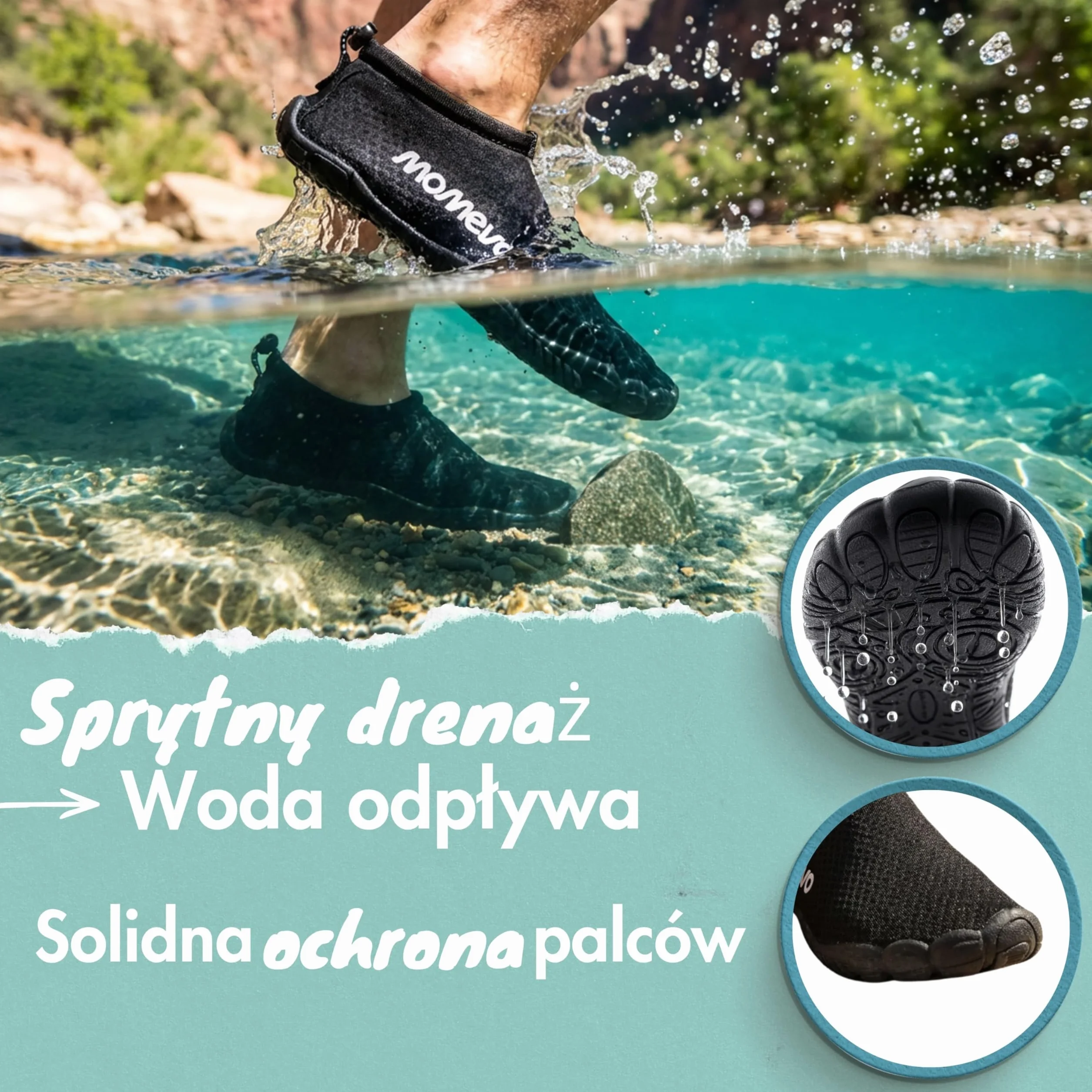 WaterMates buty kąpielowe dla kobiet i mężczyzn – lekkie, antypoślizgowe buty do wody z szerokim noskiem, szybkoschnące, na plażę, basen i do morza
