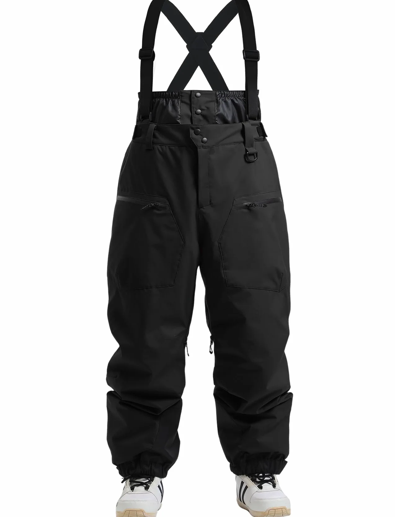GSOU SNOW Męskie Damskie Spodnie Snowboardowe Baggy Spodnie Narciarskie z Szelkami - Wodoodporne Wiatroodporne Oddychające Ciepłe