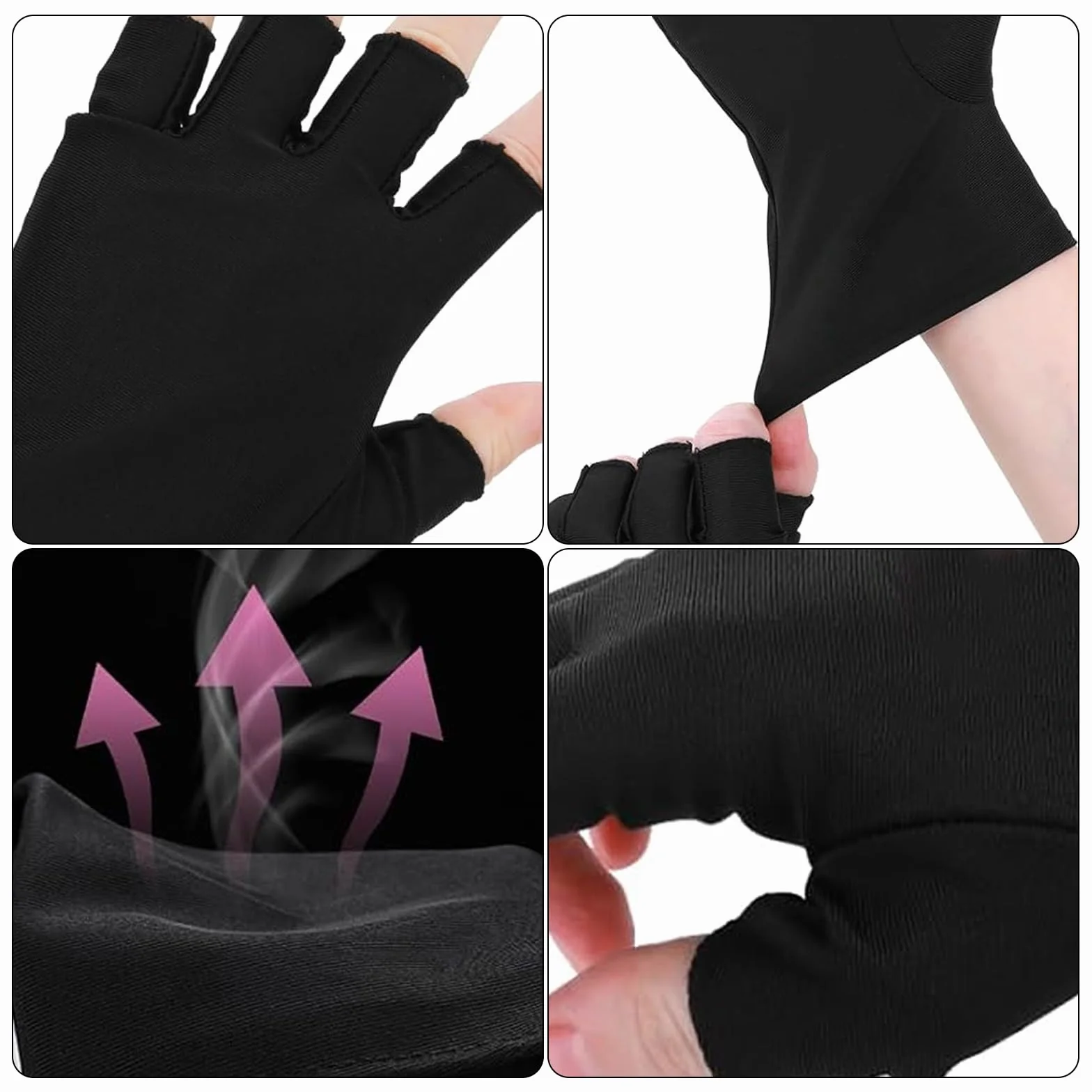 1 para rękawiczek UV na paznokcie, rękawiczki do manicure, bez palców dla kobiet, 23 x 10 cm, profesjonalne rękawiczki do manicure