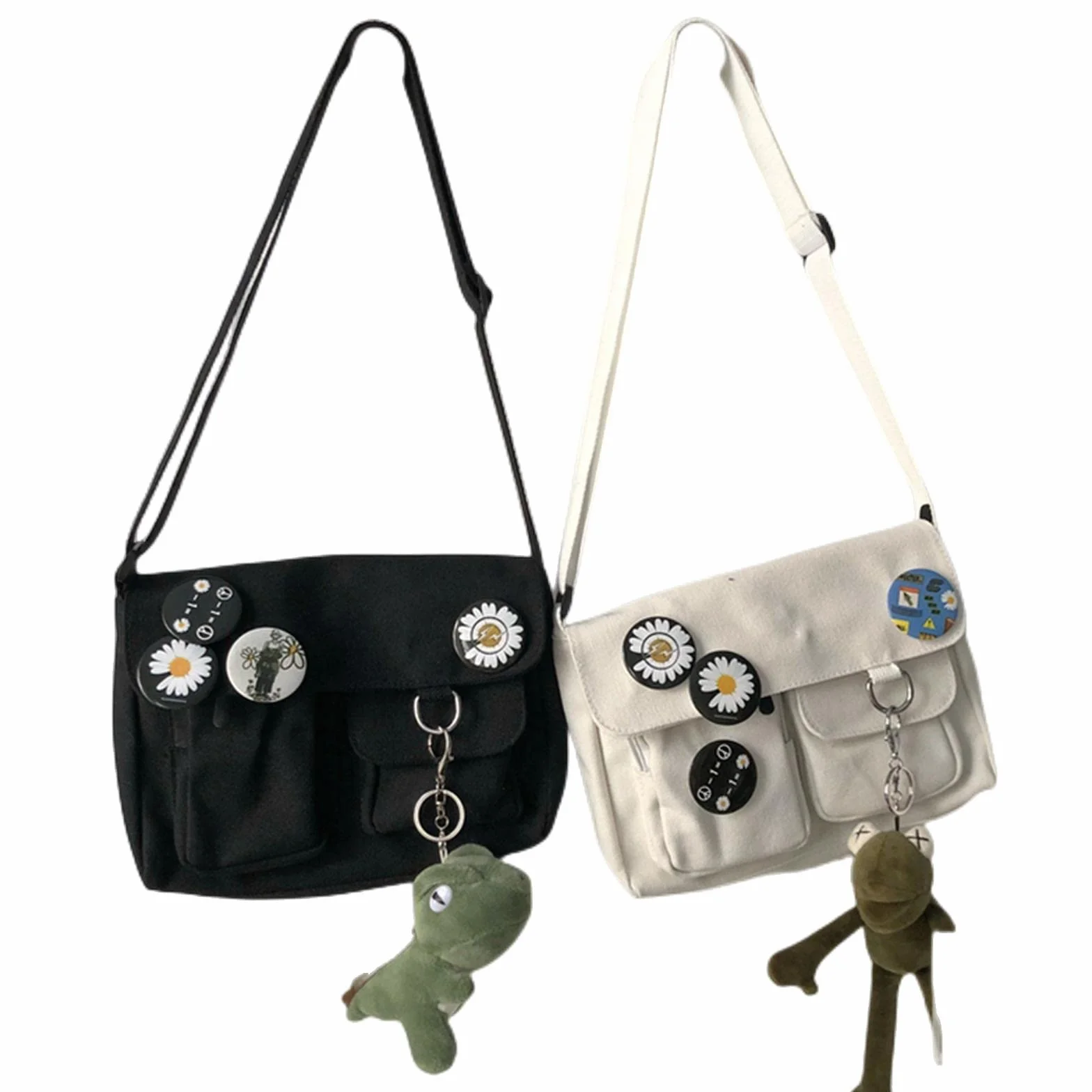 MOGSA Torba na ramię moda damska płócienne torby na ramię dla młodzieży na co dzień damskie torby crossbody o dużej pojemności solidne torebki torby kurierskie dla kobiet