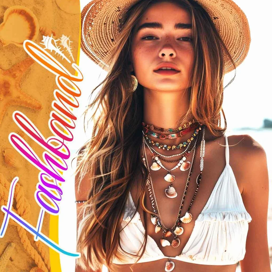 Naszyjnik w stylu boho, kolorowe muszle, koraliki warstwowe, naszyjnik, plaża, rozgwiazda, biżuteria damska, metal, metal, Metal