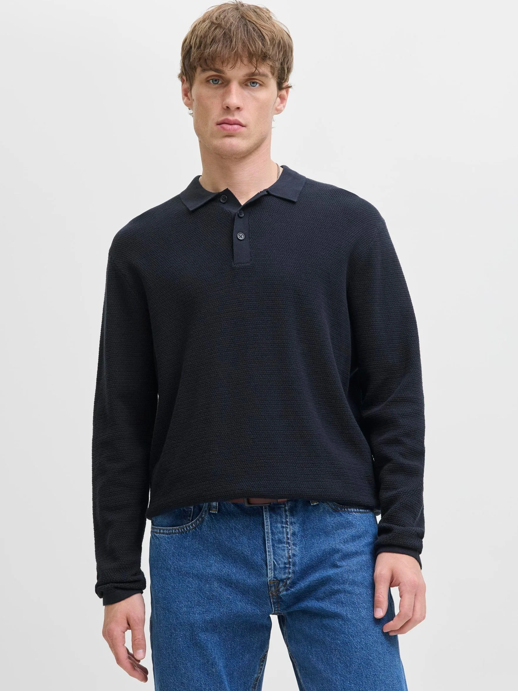 JACK & JONES Jjegeorge Knit Polo Ls Sn, Coriander, XL
