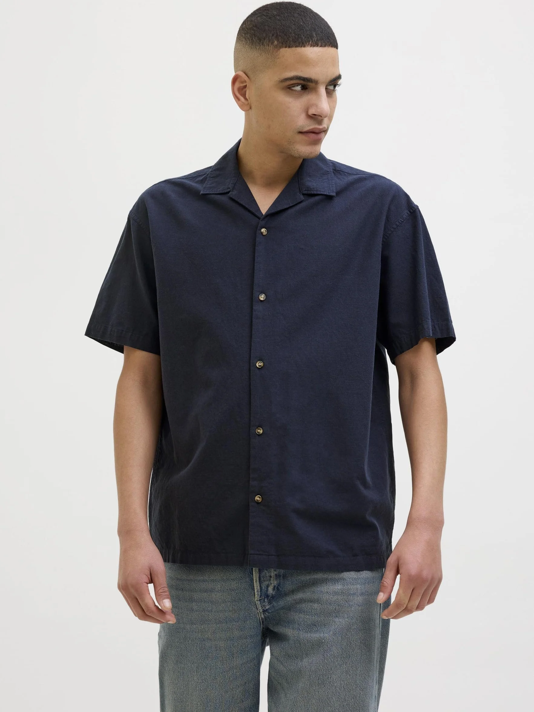 JACK & JONES Jjesummer Resort SS SN - koszulka z krótkim rękawem, marynarka morska, rozmiar S męski, Marynarka morska, S