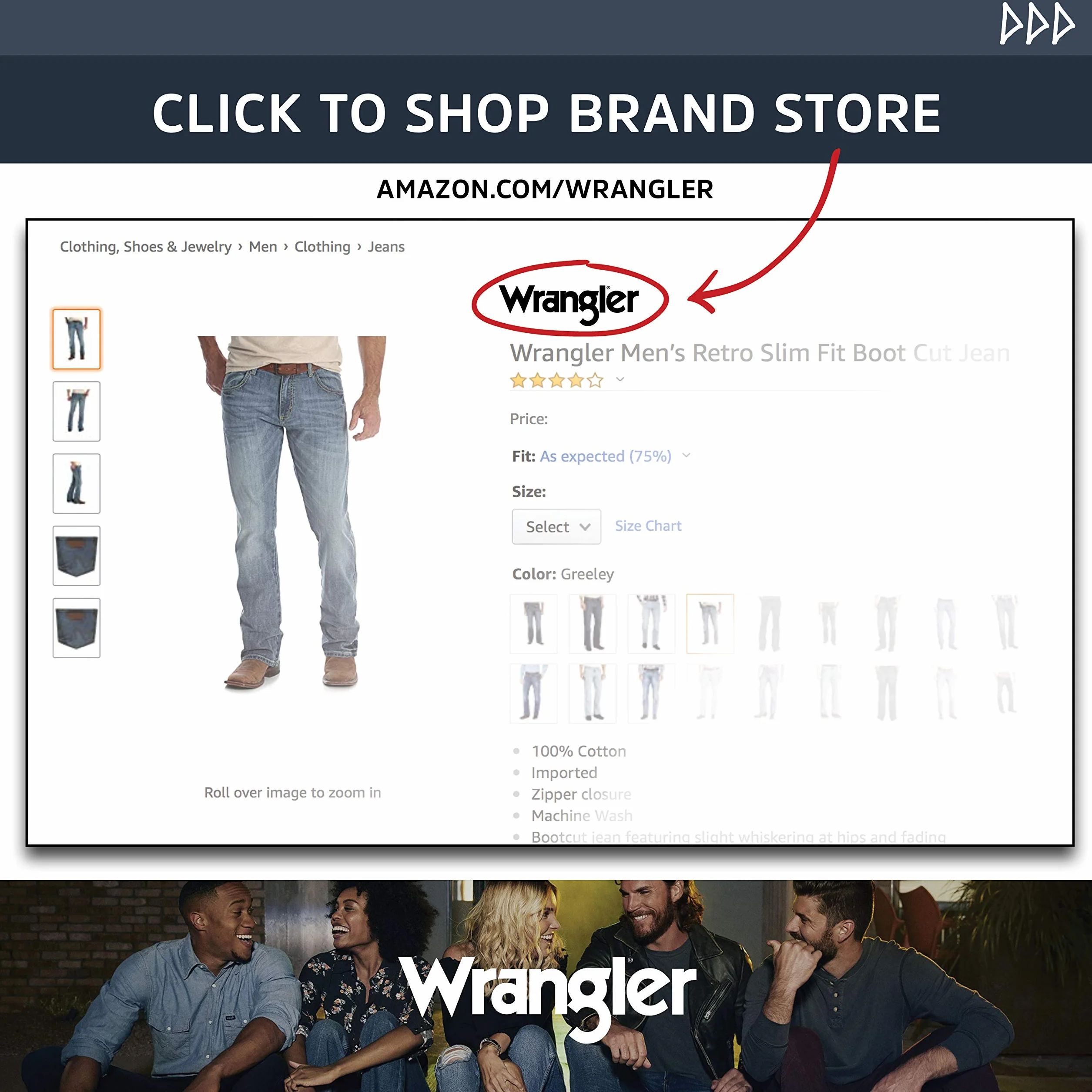 Wrangler Koszula na guziki Mężczyźni Men's Logo Two Pocket Sleeve Shirt (1 w zestawie)