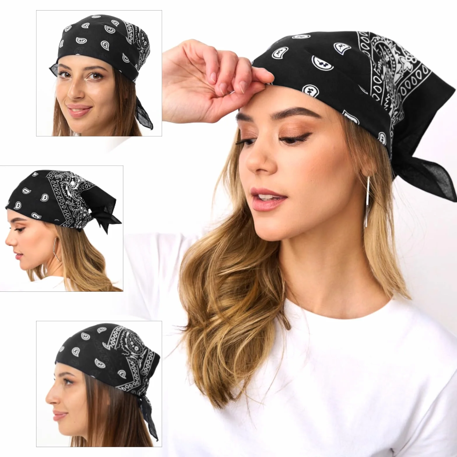 sularpek Bandana, bandana, chusta na głowę dla kobiet i mężczyzn, bandana z oryginalnym wzorem Paisley, nakrycie głowy
