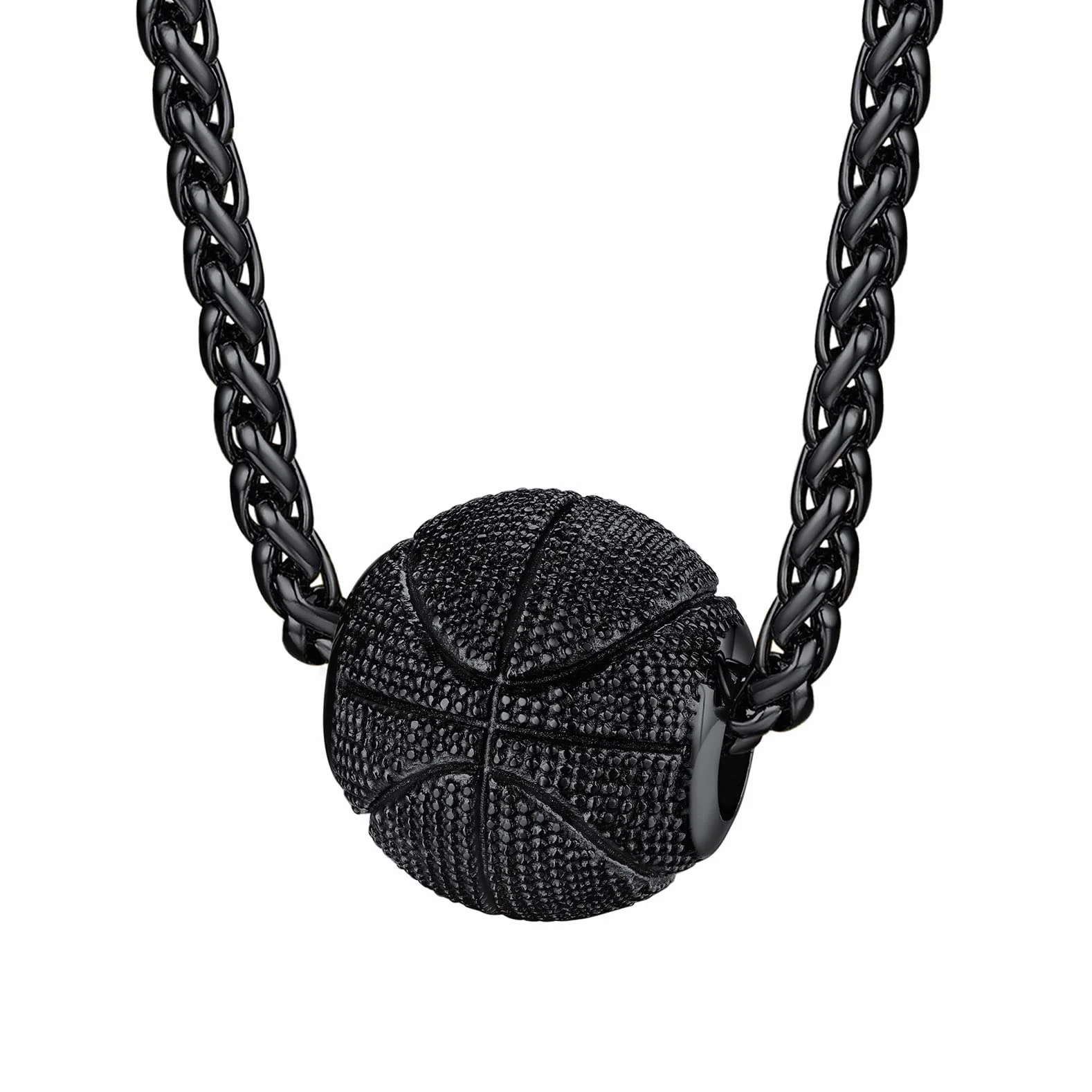 FaithHeart Męski Naszyjnik Sportowy Wisiorek Piłka nożna/Koszykówka/Siatkówka/Rugby Stal nierdzewna/Złoty/Czarny z Łańcuchem 55+5 cm, Biżuteria sportowa dla Nastolatków Chłopiec Kobiety (Pudełko