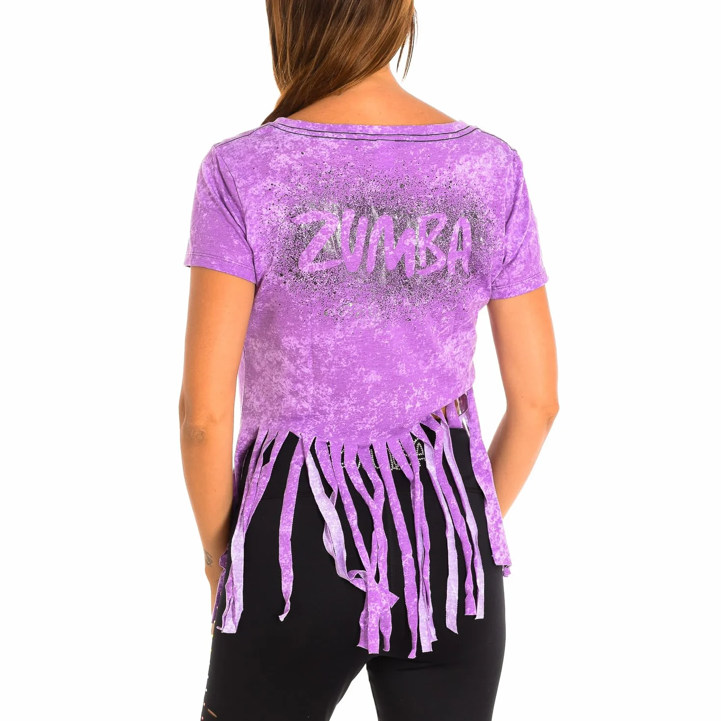 Zumba Fitness Damska koszulka WT Top We Come In Pieces Slashed V-Neck