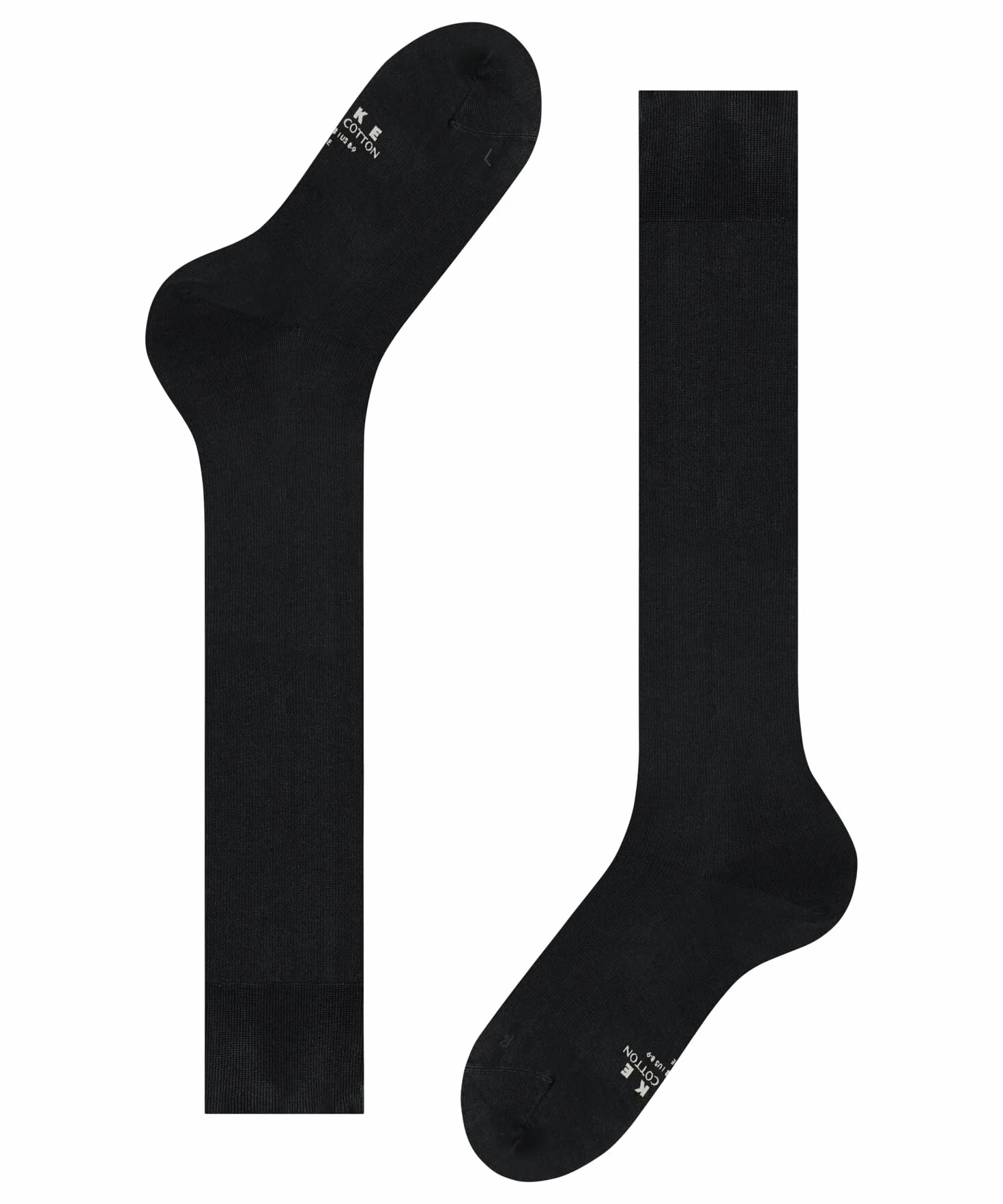FALKE Mężczyźni Podkolanówki Energizing Cotton M Kh Bawełna kompresyjne 1 Para, Czarny Black 3000, 43-44
