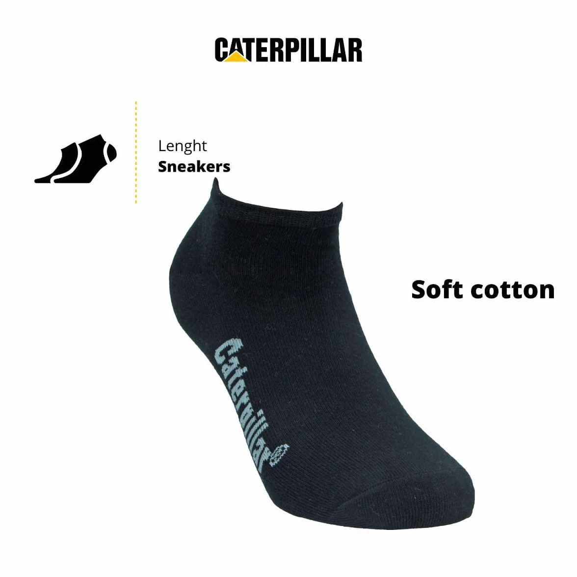 Caterpillar Sneaker 10 par Krótkie skarpety do kostek z miękkiej bawełny czesanej
