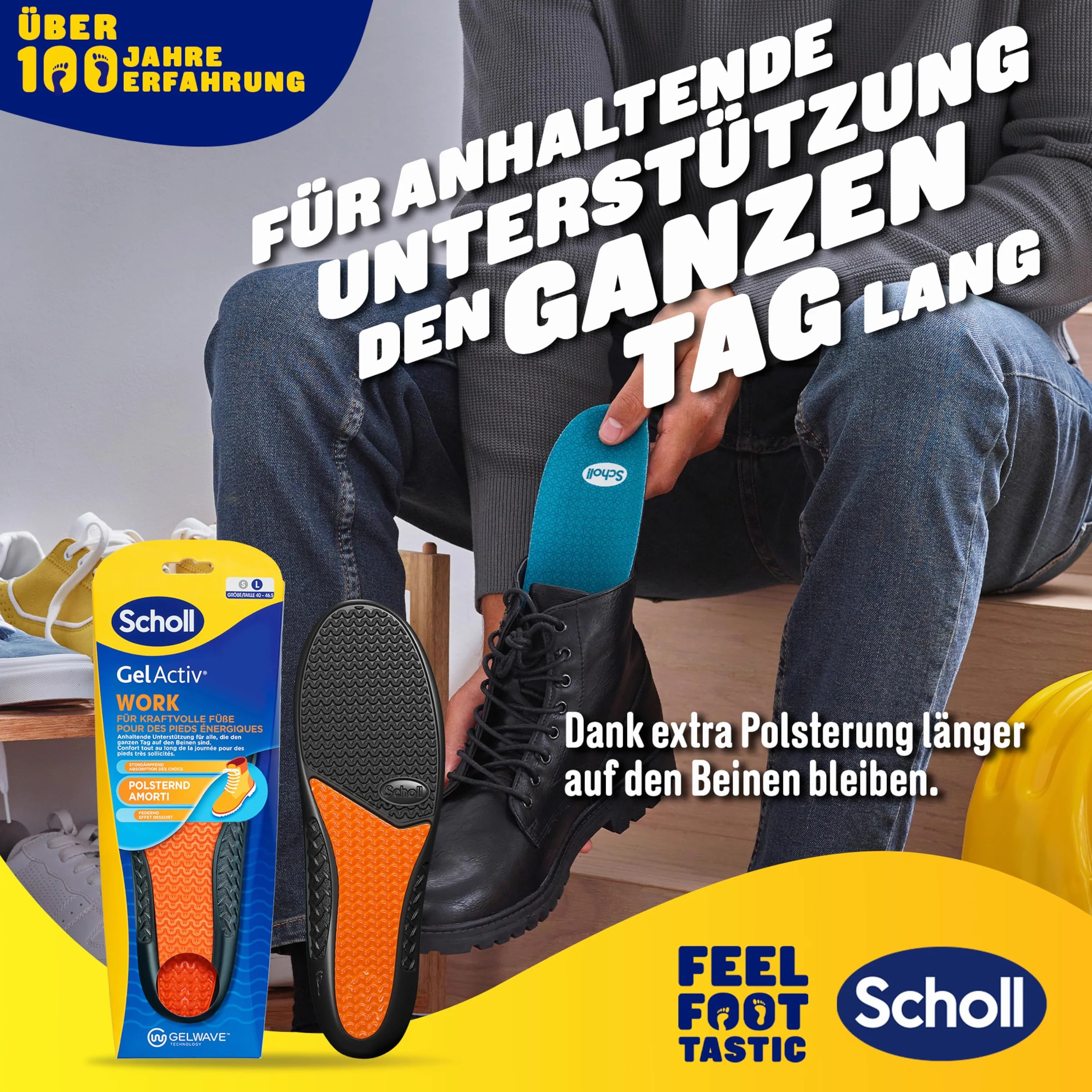 Scholl Gel Activ Work wkładki dla mężczyzn, rozmiar 40-43