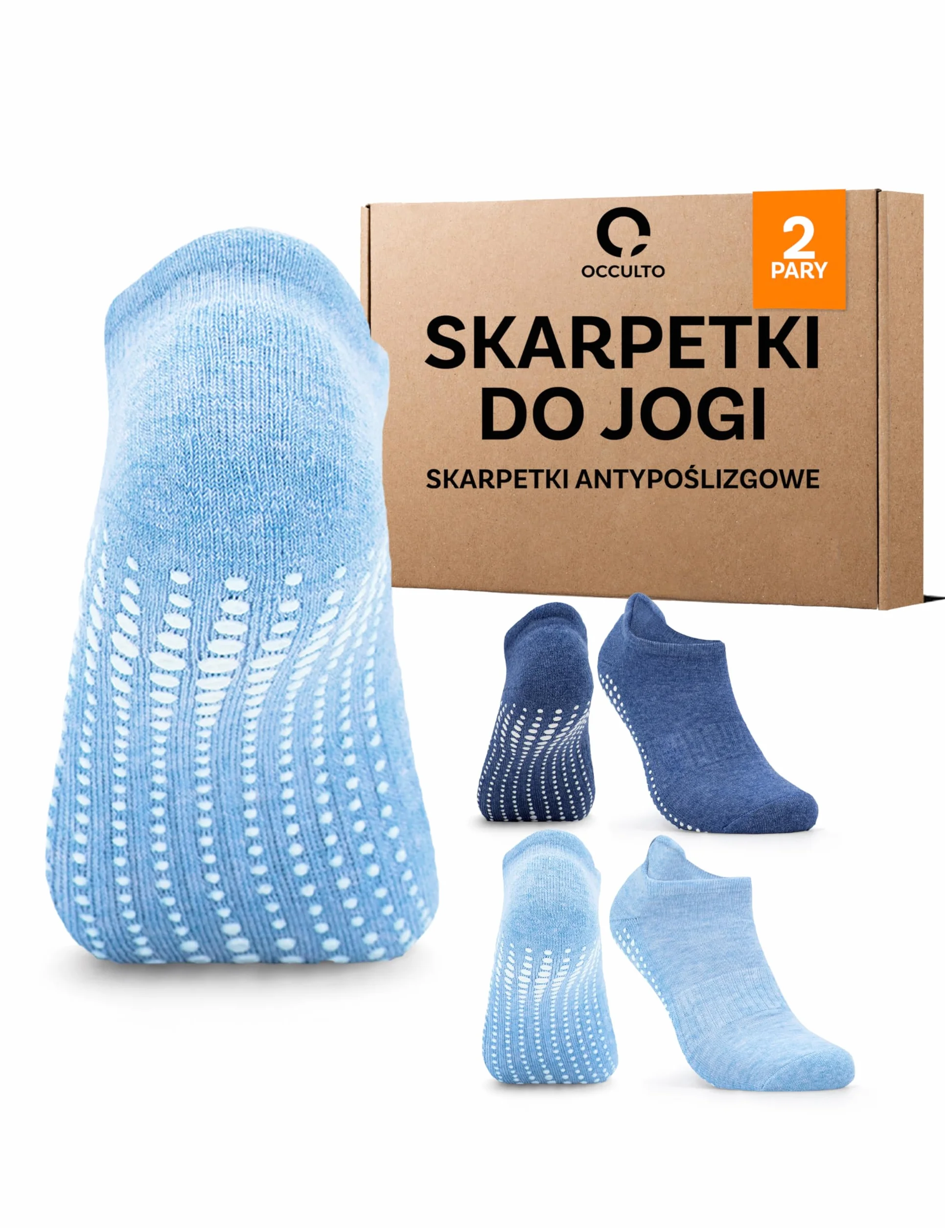 Occulto krótkie skarpetki do jogi damski & mężczyzn 2 pak, 4 pak (model: Mady)
