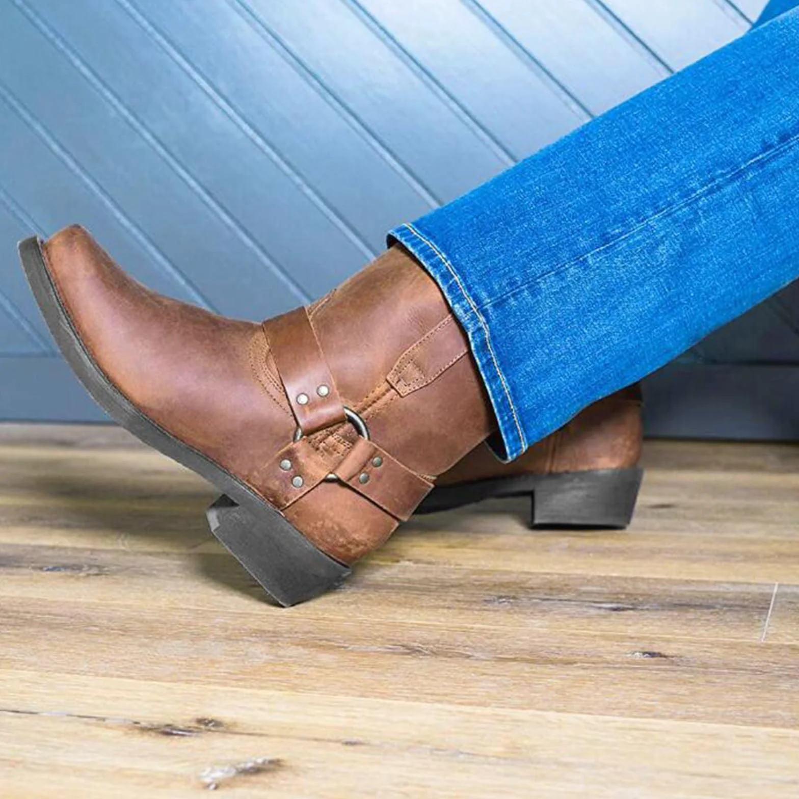 1 para męskich butów jeździeckich – średniowieczne buty ze skóry PU – steampunk retro skóra PU buty rycerskie – modne skórzane buty rycerskie – outdoorowe buty kowbojskie