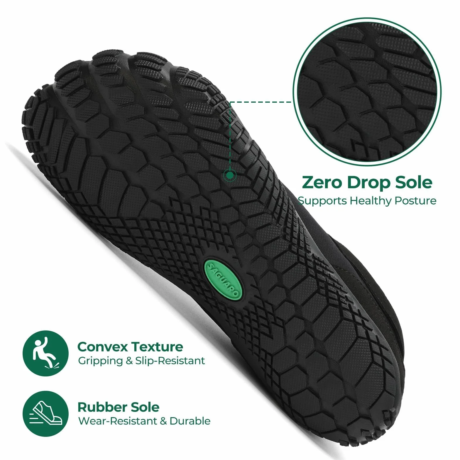 SAGUARO Mężczyźni Kobiety Antypoślizgowe Fivefingers Minimalistyczne Buty Barefoot, Gr 36-48 EU