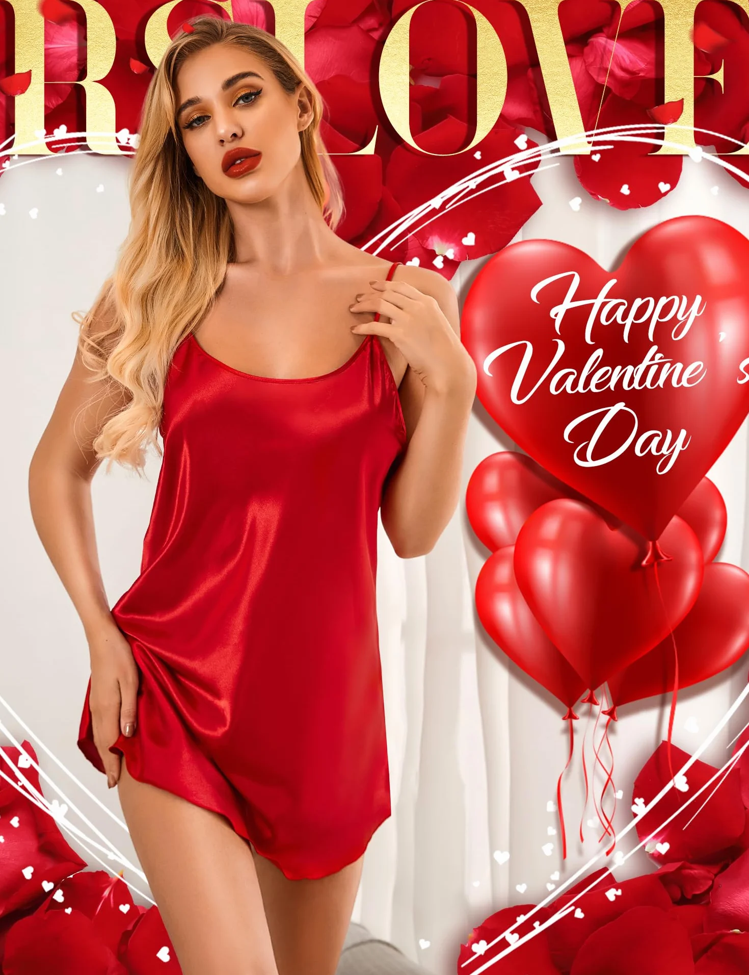 RSLOVE Damskie szlafroki mini wsuwane satynowa bielizna seksowna koszulka jedwabna bielizna nocna koszula nocna