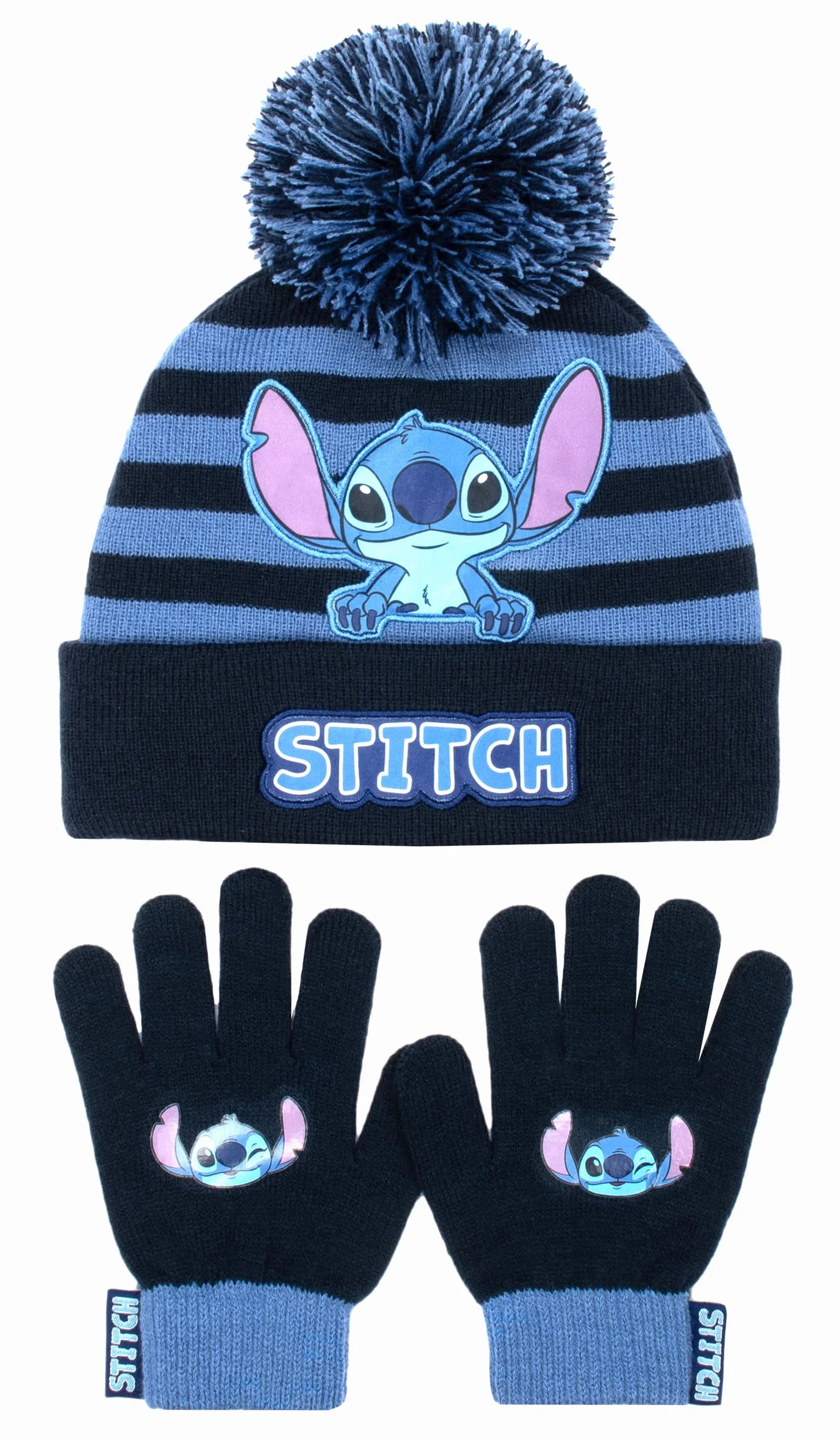 Disney - Stitch Winter Hat & Gloves Set for Girls - Warm & Comfy Kids Accessories - Gift Set for Girls - Purple, Fioletowy, rozmiar uniwersalny