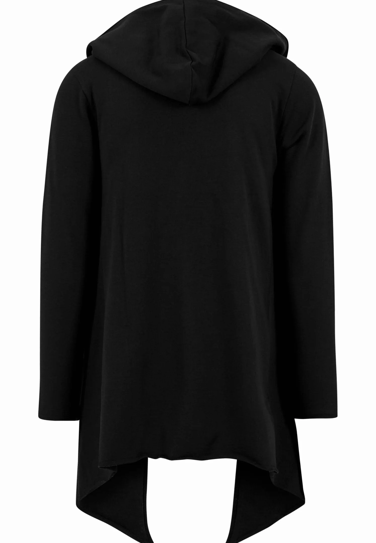 Urban Classics Męska kurtka Long Hooded Open Edge Cardigan, długa bluza z kapturem w wielu kolorach, rozmiary XS - 5XL, czarny, S
