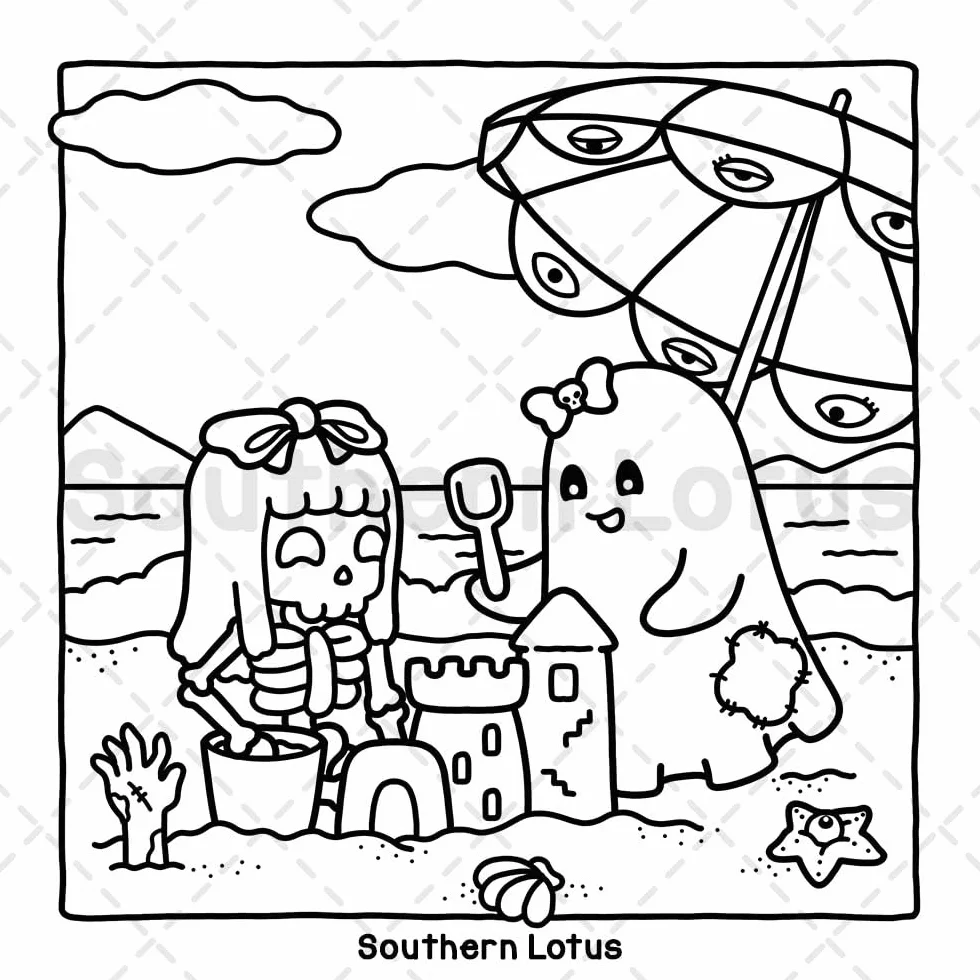 Very Demure Very Spooky: Coloring Book for Adults and Teens Featuring Creepy Adorable Characters in Cozy and Spooky Vibes, Cute and Easy Designs for Relaxation and Stress Relief
