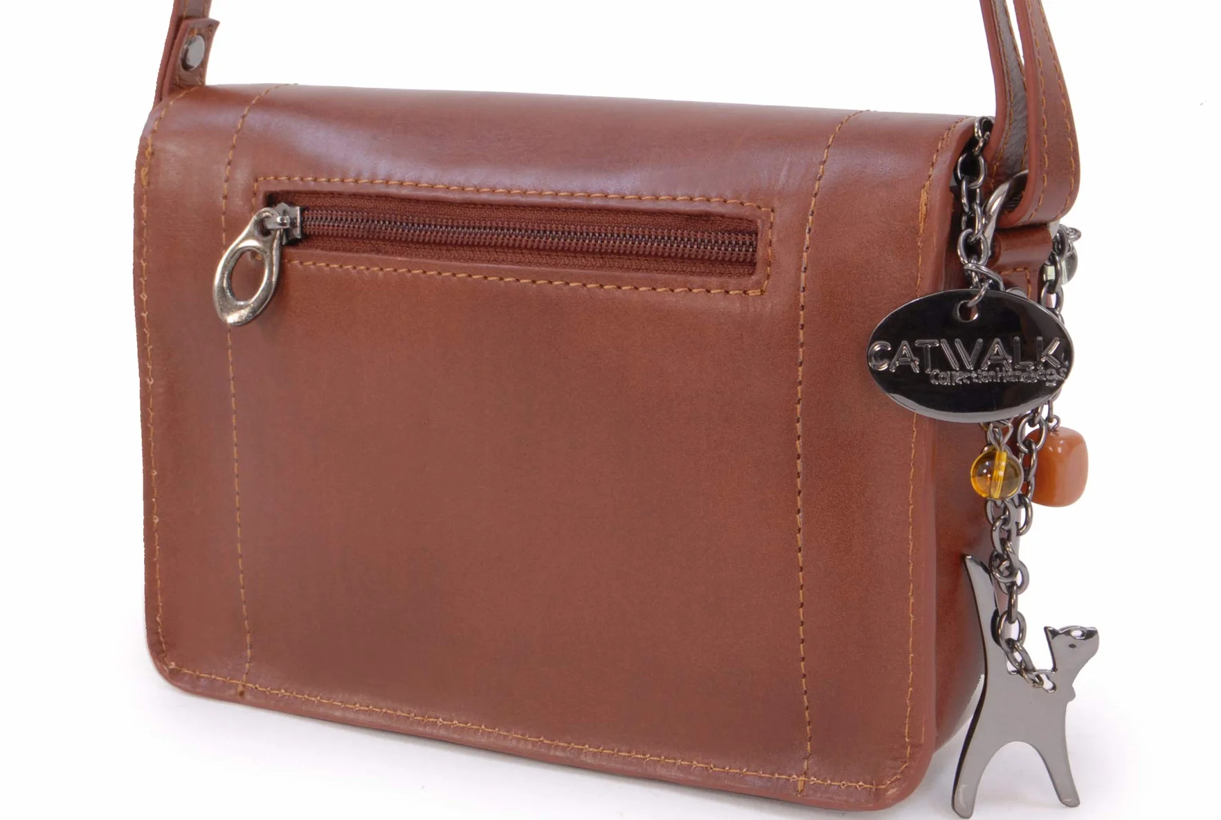 Catwalk Collection Handbags - Mała Damska Skórzana Torebka Crossbody - Torba na Ramię z Klapką - Regulowany Pasek na Ramię - Florence
