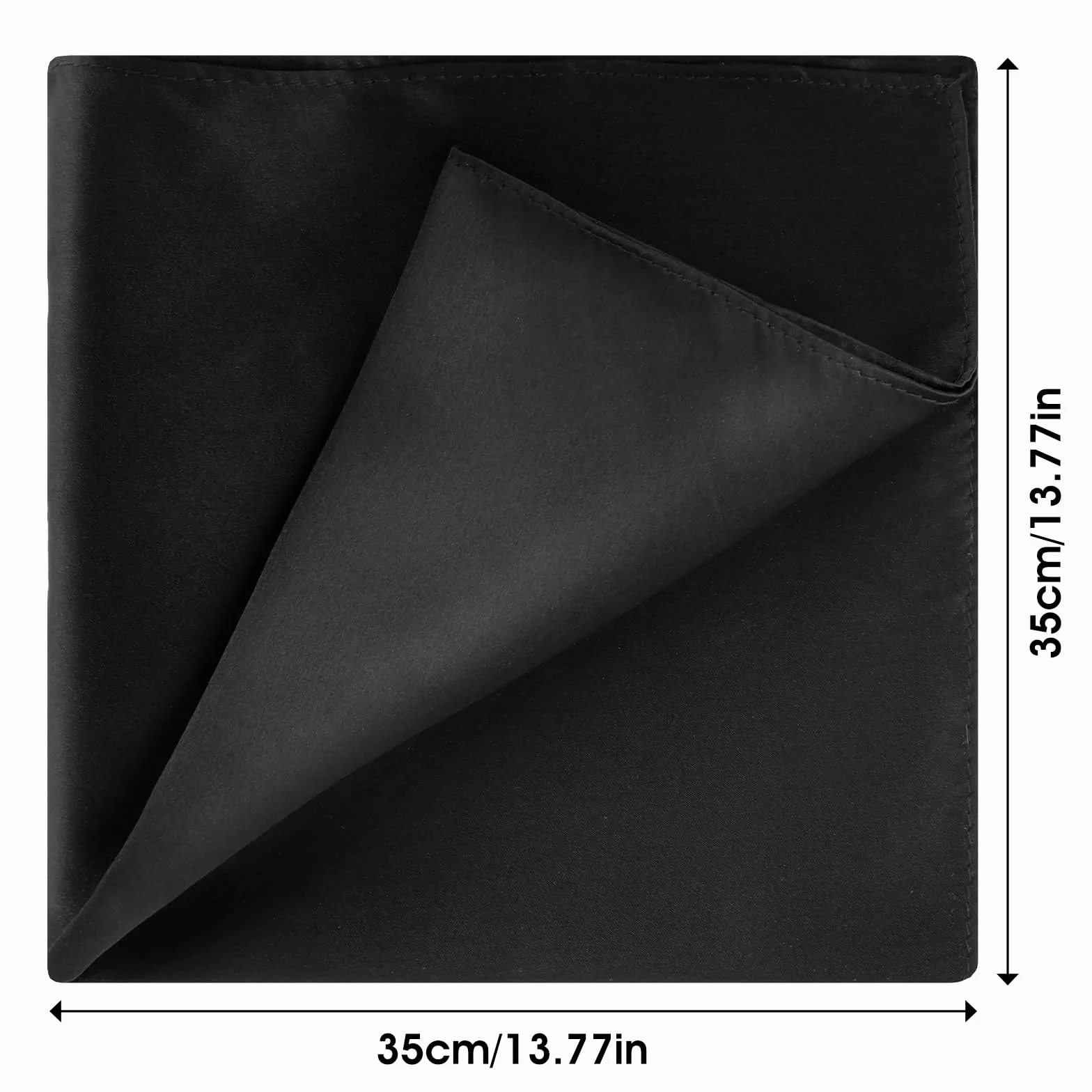 Wybrana poszetka w 100% z prawdziwego jedwabiu morwowego dla mężczyzn 13,77 × 13,195 cm czarna chusteczka
