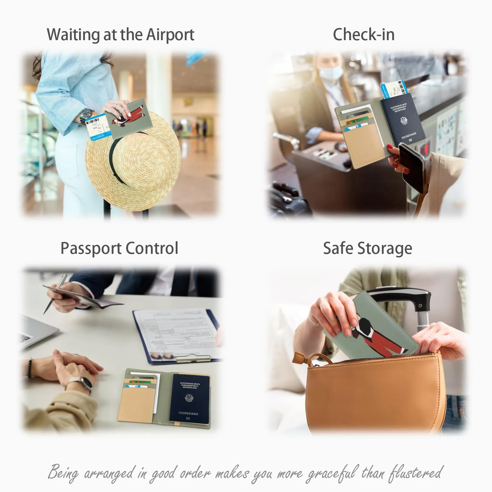 Lychii Etui na paszport, minimalistyczny design estetyczny, ultra cienkie etui na paszport z ekoskóry Lychii, organizer dokumentów podróżny dla kobiet/mężczyzn, Minimalistyczny