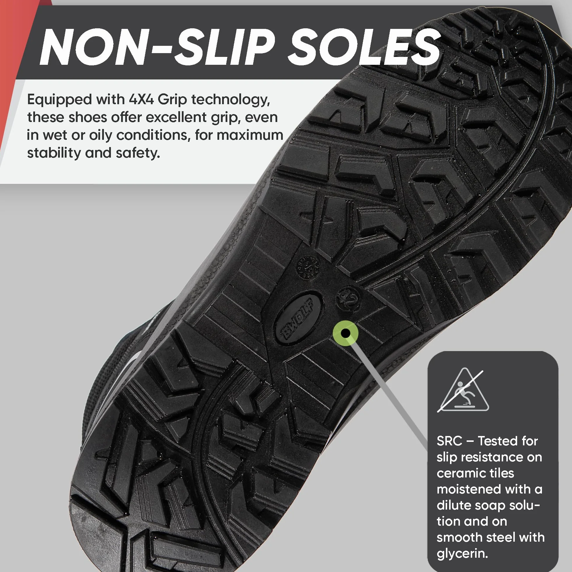 BWOLF Hawaje letnie buty robocze męskie S1P, męskie buty ochronne, odporne na olej, antypoślizgowe, z technologią Grip 4 x 4 i nasadką z kompozytu