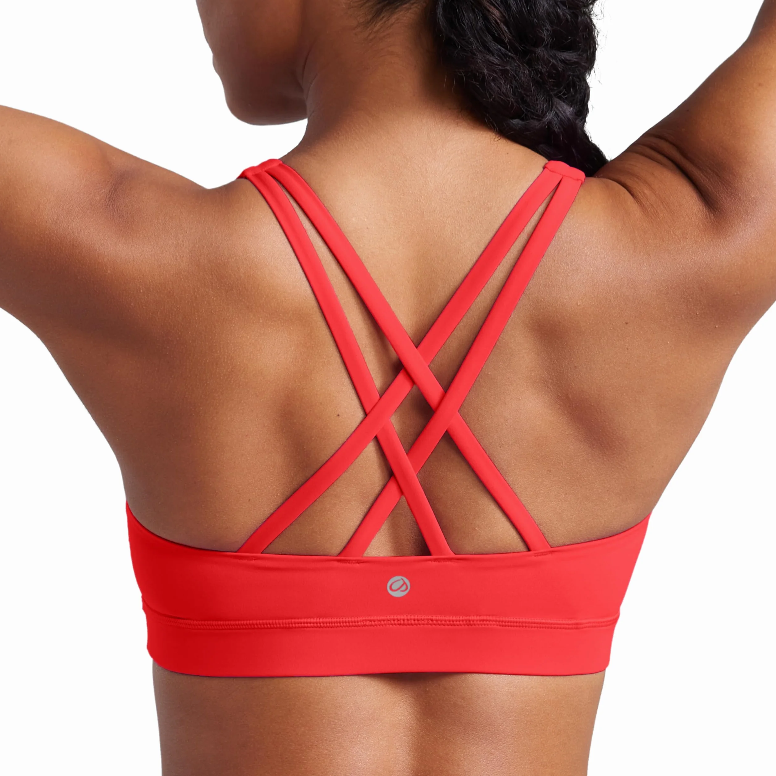 CRZ YOGA Damskie Biustonosze Sportowe Na Ramiączkach - Usztywniany Bezprzewodowy Biustonosz Do Jogi Criss Cross Back Workout