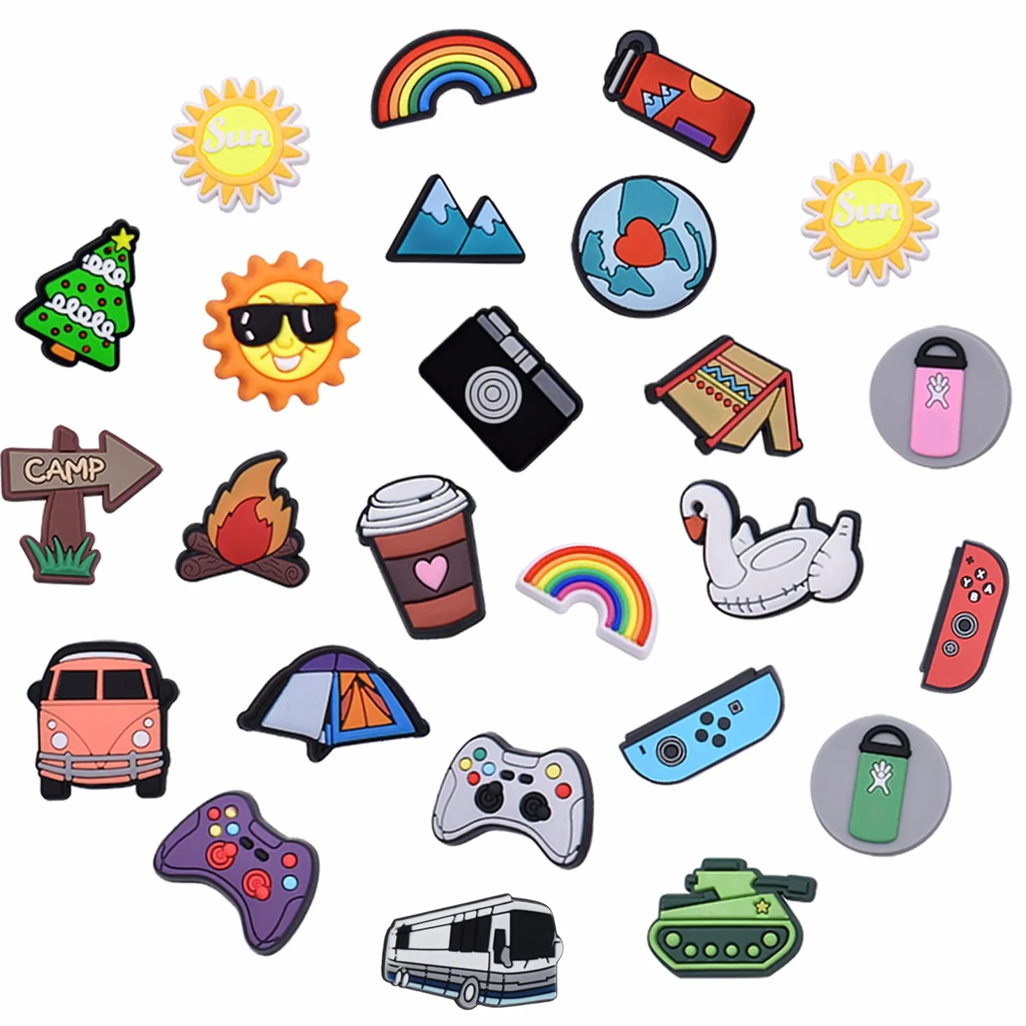 wisiorki do butów kreskówka PVC buty uroki odkryty Camping Mountain Charms dla butów Bracelet Nadgarstek, universale, PVC, FLASE