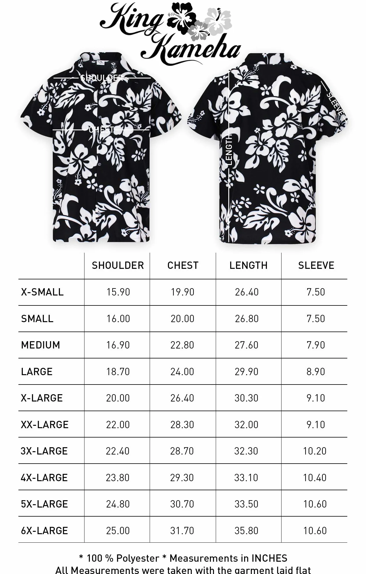King Kameha Koszula hawajska męska Funky Casual kołnierz, kieszeń na piersi, uniseks, krótki rękaw, hibiskus, czarny i biały, 4XL