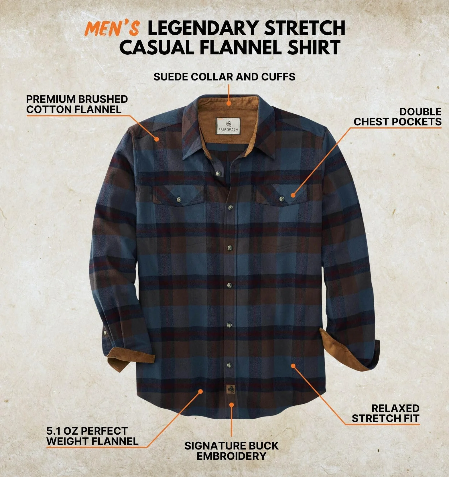 Legendary Whitetails Legendarna koszula flanelowa męska zapinana na guziki