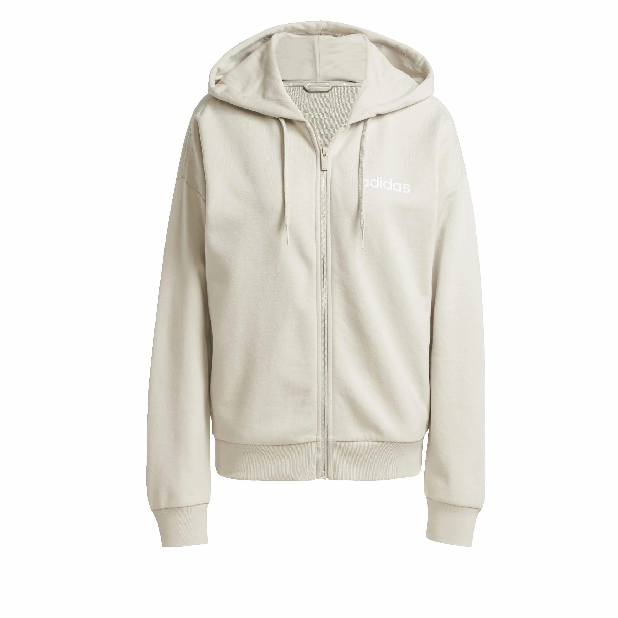 adidas Kobiety ESSENTIALS LINEAR FULL ZIP FRENCH TERRY HOODIE, wonder alumina/white, S