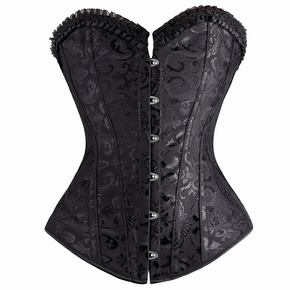 SLIMBELLE® Damski gorset w stylu vintage, klasyczny, stalowy, wiązany, seksowny top ze stringami, bielizna ślubna, body