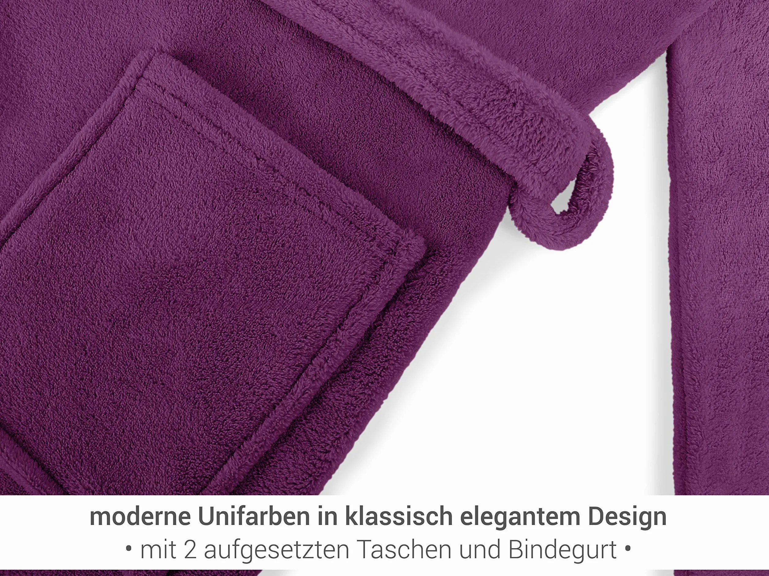 npluseins wyjątkowo miękki szlafrok z kapturem wykonany z przytulnego polaru - w nowoczesnych kolorach i różnych rozmiarach - unisex i do łydki