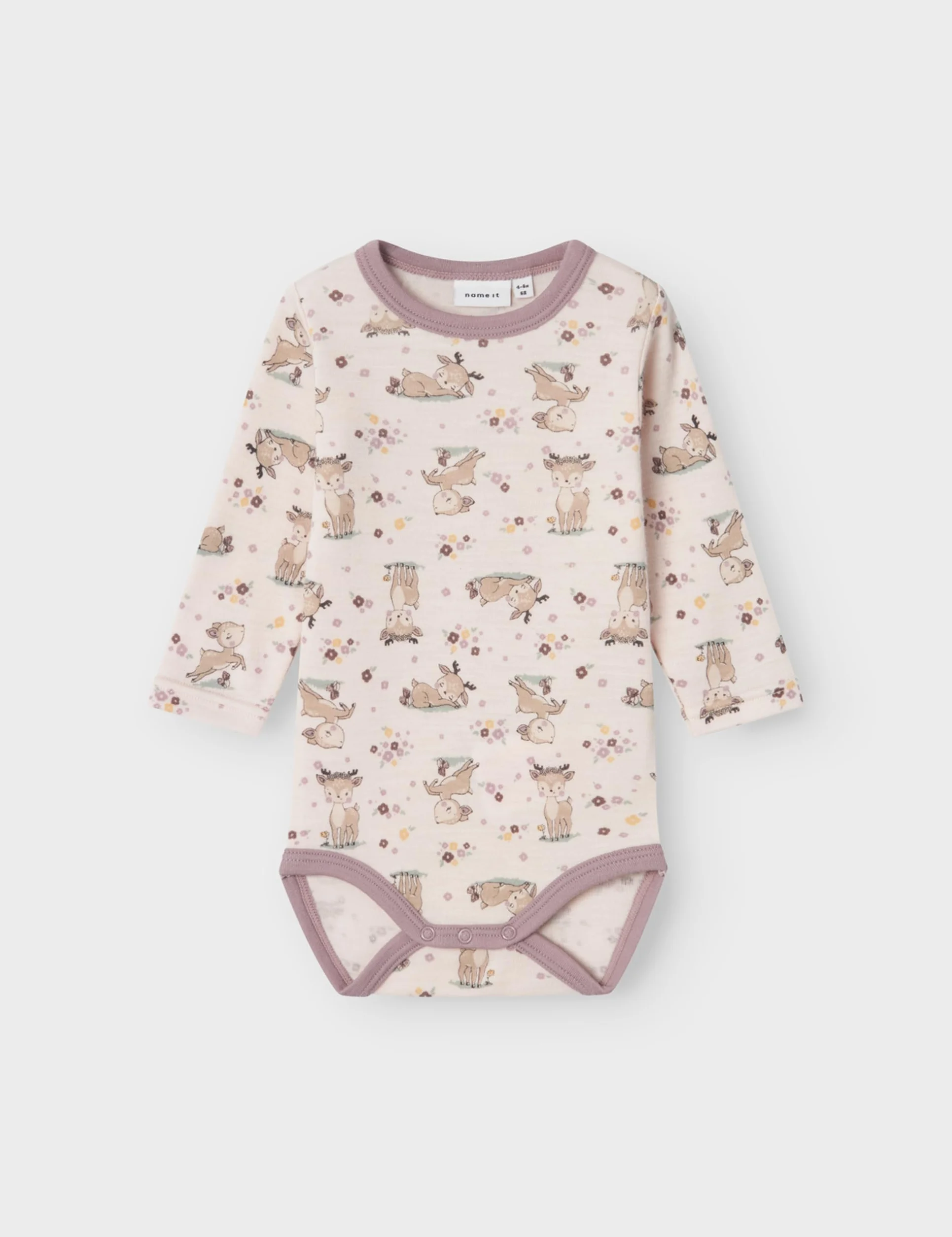 NAME IT Body z długim rękawem Niemowlęta - dziewczynki Nbfwillit Wool Ls Body