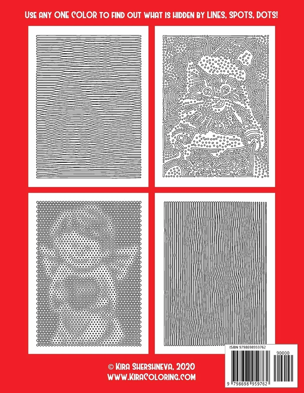 Lines Spots Dots CHRISTMAS One Color Coloring Book