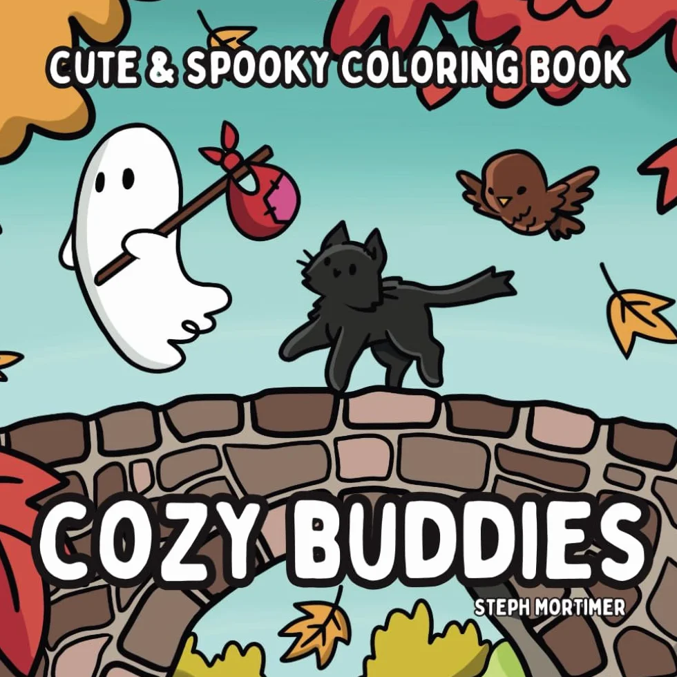 Cozy Buddies: Cute and Spooky Coloring Book: Bold and Easy Coloring Book for Adults and Teens with Adorable Buddies in Cozy Hygge Moments for Relaxation