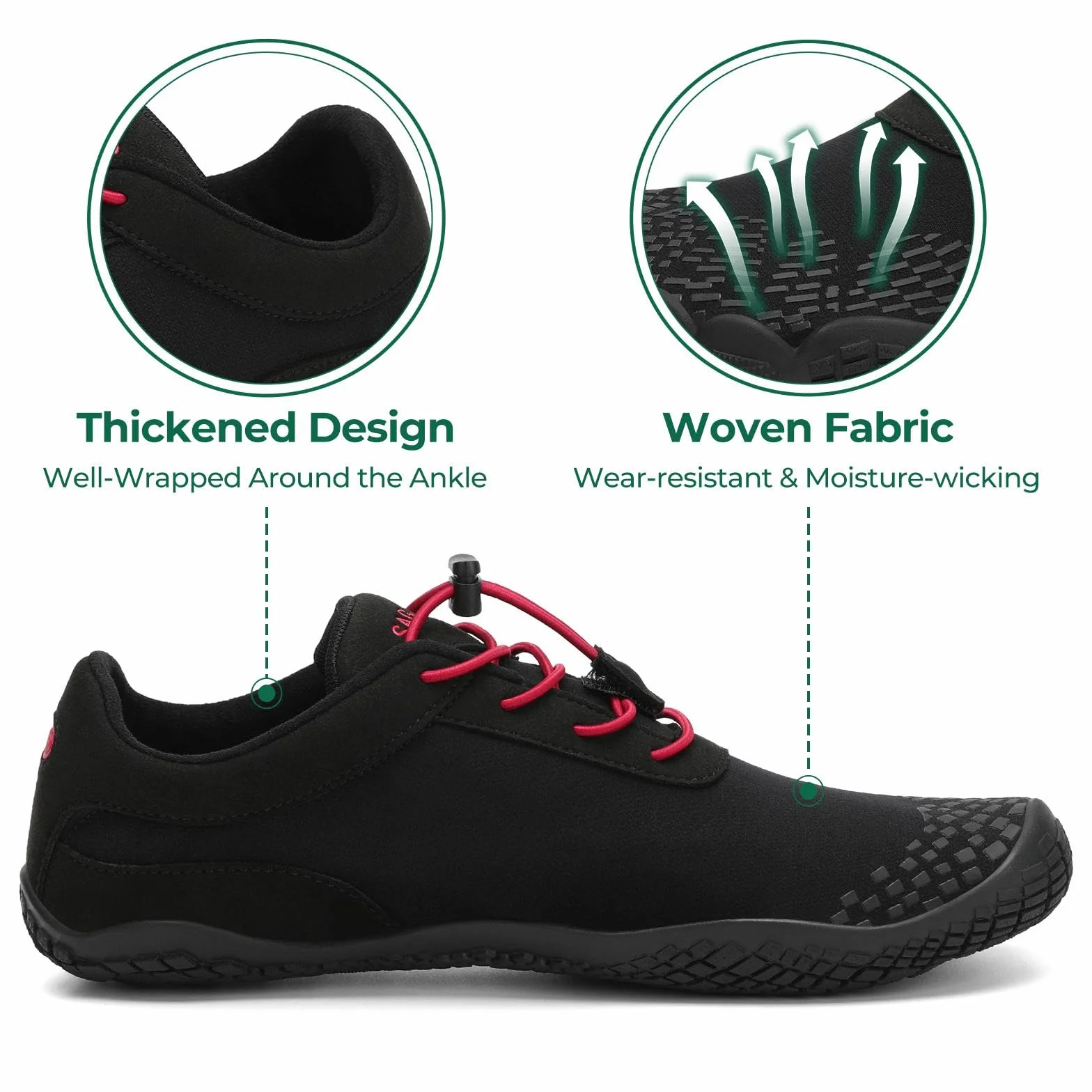 SAGUARO Mężczyźni Kobiety Antypoślizgowe Fivefingers Minimalistyczne Buty Barefoot, Gr 36-48 EU