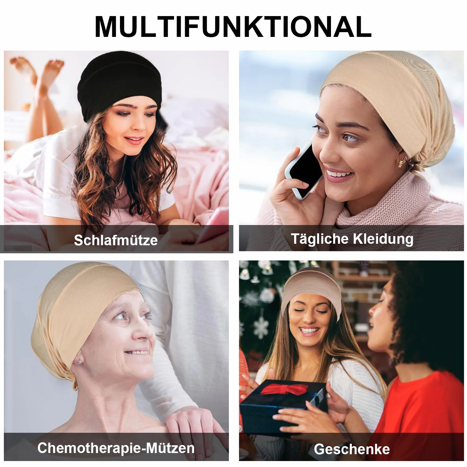 3 sztuki hidżabowych chustek na głowę dla kobiet, czapka turbanowa, islamski muzułmański szal hidżab z tie back, elastyczna, oddychająca czapka hidżab nakrycie głowy, chemia chusta na głowę czapka do