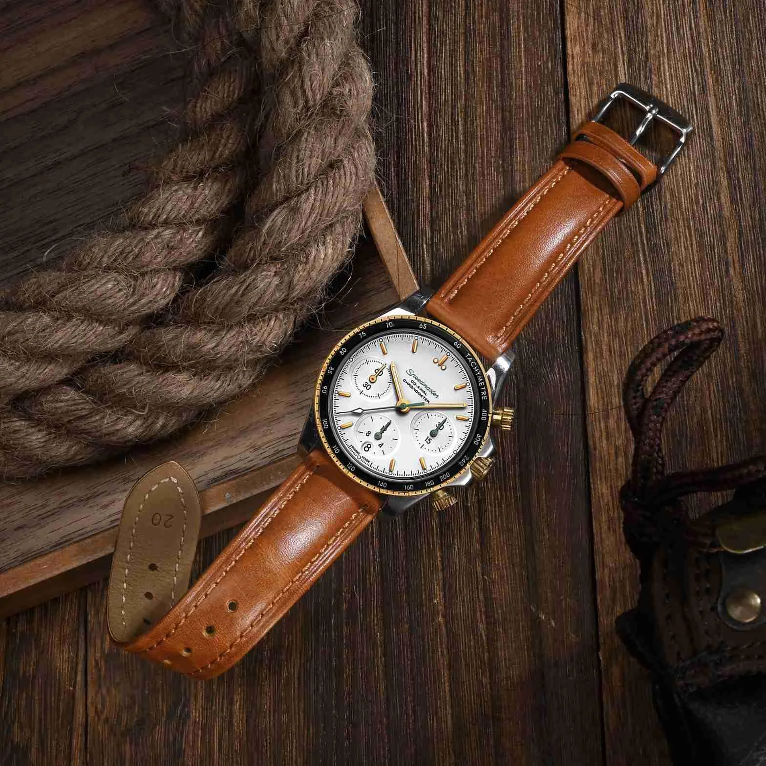 BISONSTRAP Pasek do zegarka dla mężczyzn w stylu retro, wykonany ze skóry cielęcej impregnowanej olejem, z szybkim zapięciem, szerokość paska 18, 19, 20, 22 mm