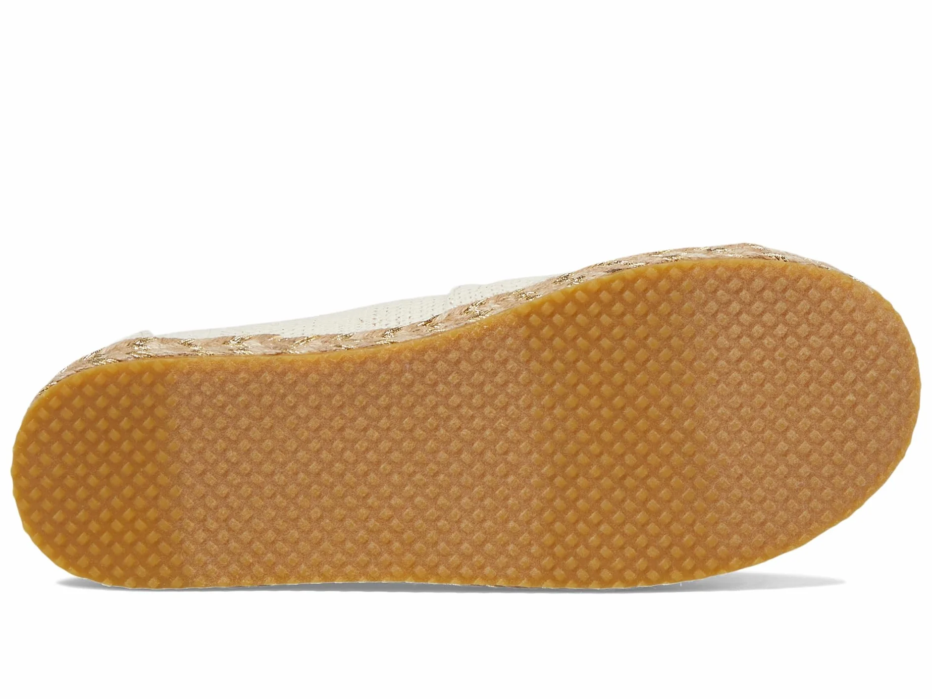 TOMS Girl's Alpargata RopeLoafer Flat, Naturalny niebarwiony metaliczny lniany pasek, 12 UK Child