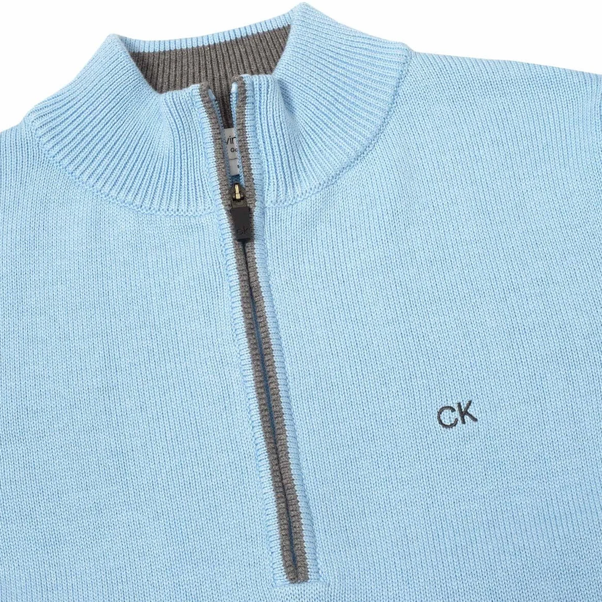 Calvin Klein Meski gruby bawelniany sweter z zamkiem blyskawicznym 1/2