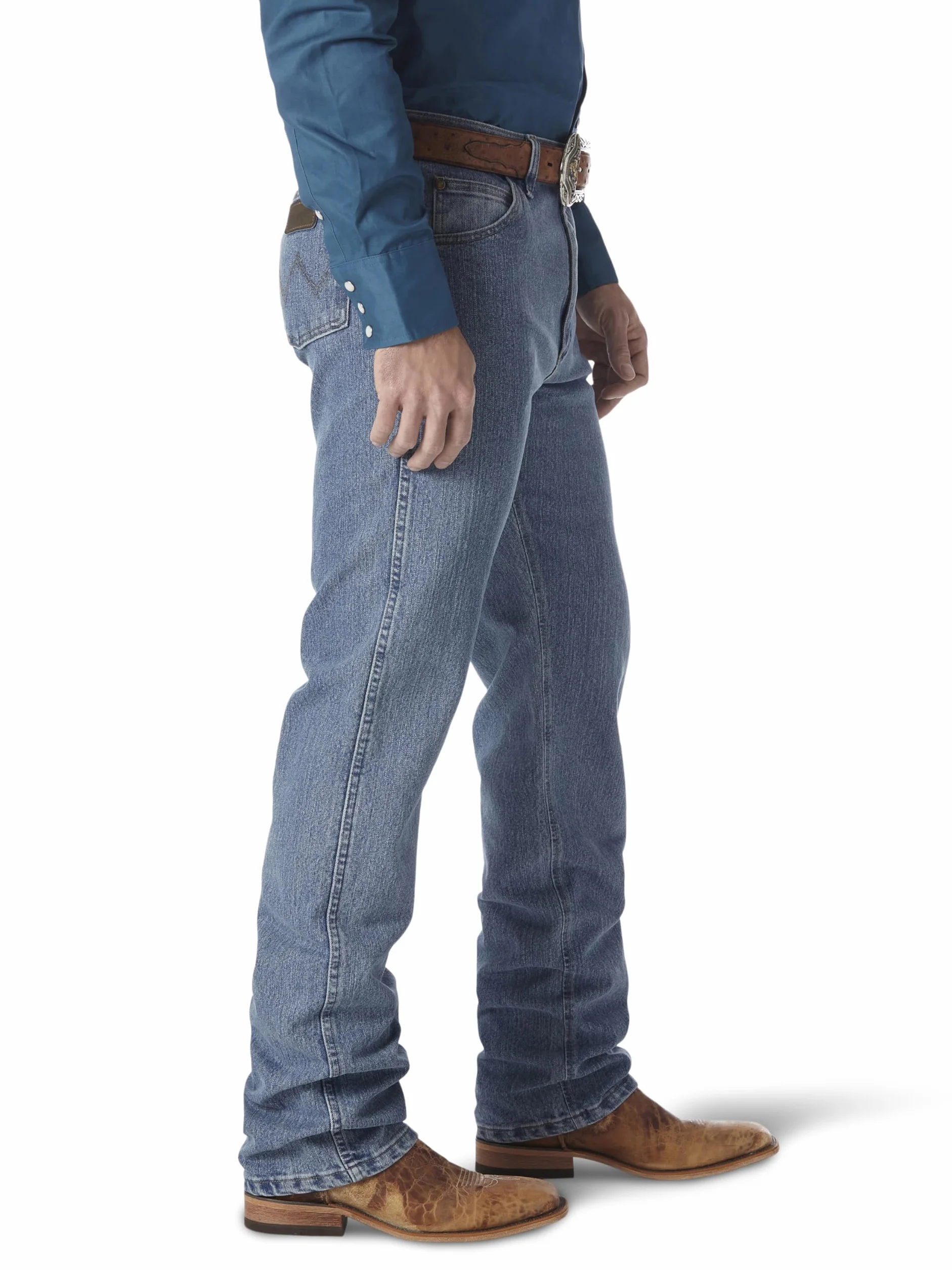 Wrangler Mężczyźni Premium Performance Cowboy Cut Regular Jean - prosty, Wybielacz do kamienia, Medium, 47 inches, 32 inches