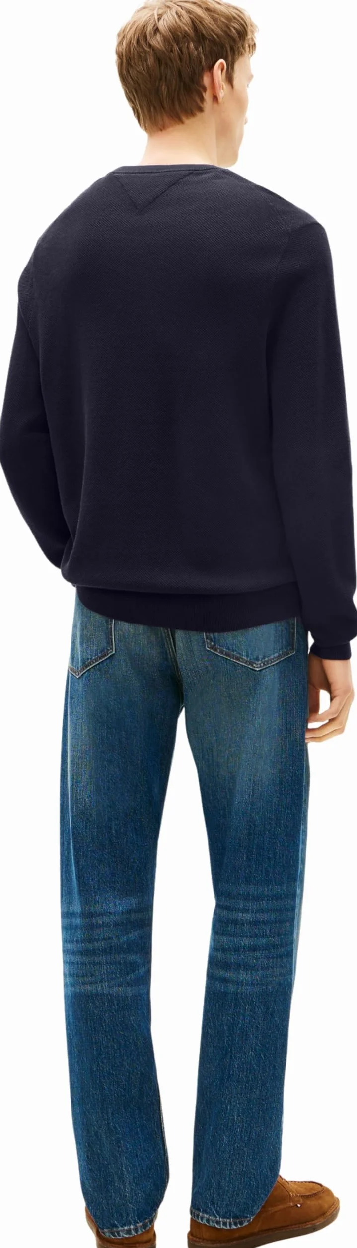 Tommy Hilfiger Męski sweter Essential Structure Crew Neck MW0MW36347, niebieski, L, Niebieski (pustynne niebo), L