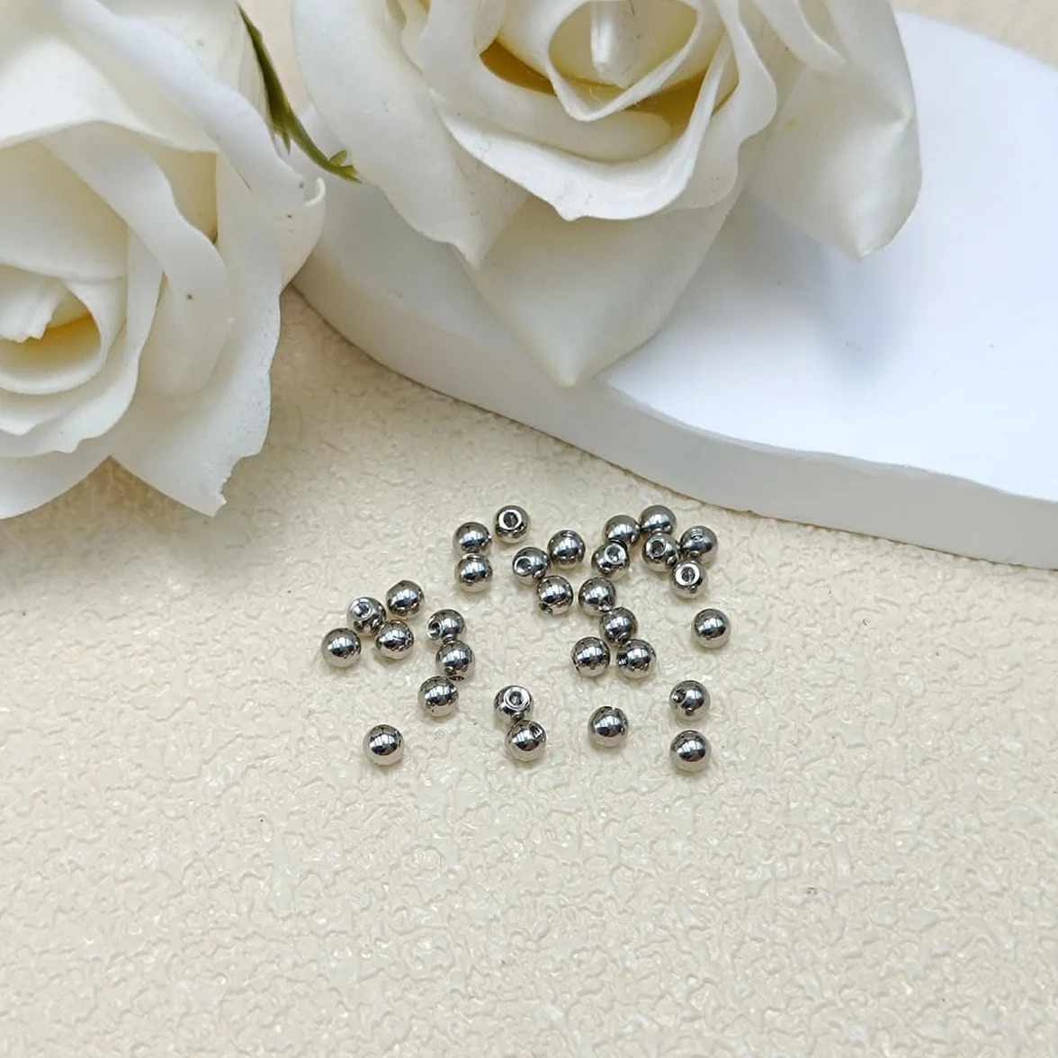 Kulki do piercingu, 30 sztuk, 3 mm, srebrne, kulka zapasowa, stal chirurgiczna, gwint 1,2 mm, do piercingu nosa, wargi, brwi, helix