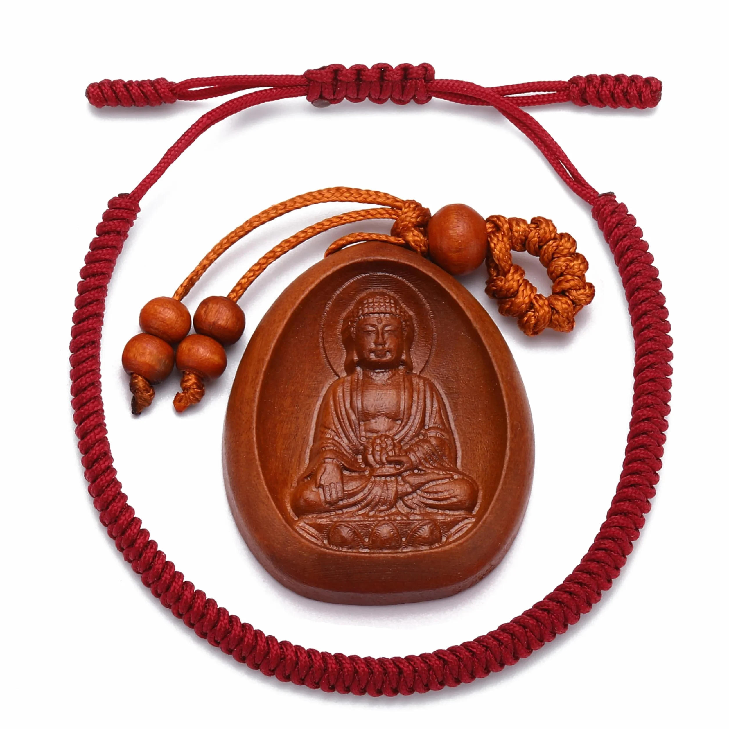 LUCKY BUDDHIST Bransoletka na szczęście + wisiorek/naszyjnik! Dla nastolatków mężczyzn i kobiet - plecione bransoletki przyjaźni - ręcznie robione z miłością - styl tybetański - regulowana bransoletka