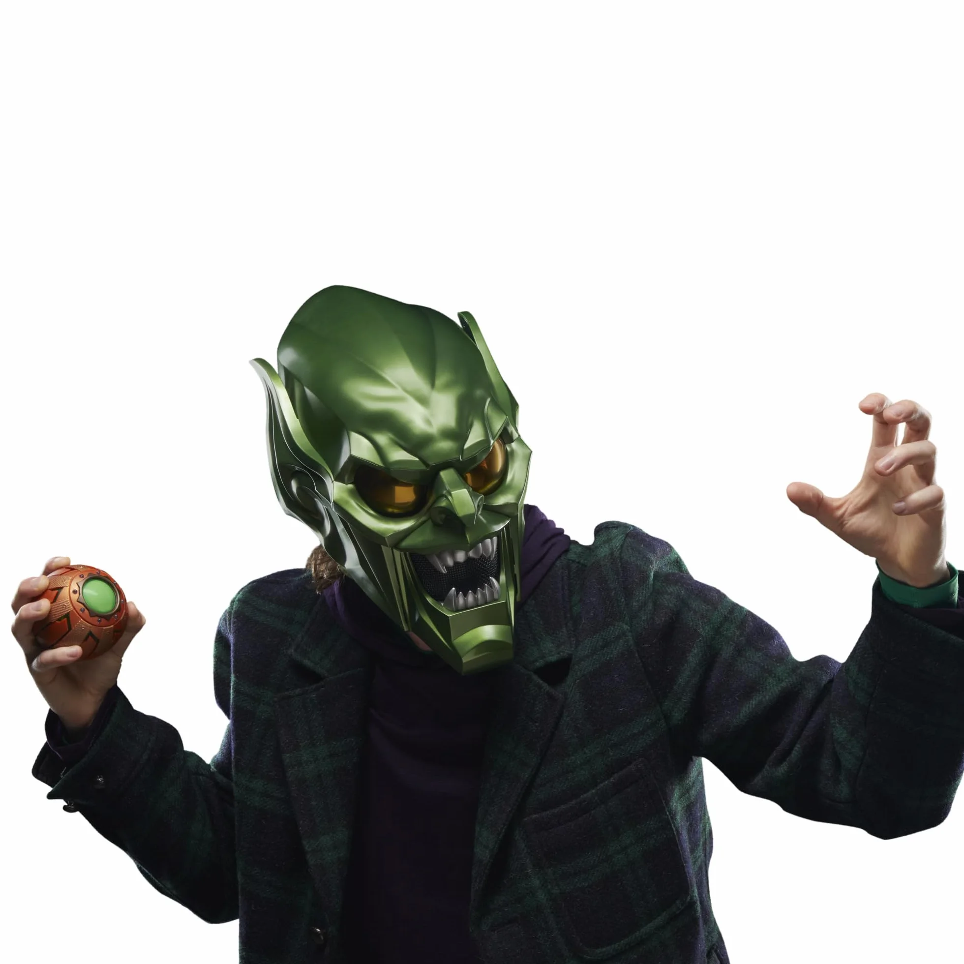 Marvel Legends Series Green Goblin Premium kask do odgrywania ról, Spider-Man: No Way Home, sprzęt do odgrywania ról dla dorosłych