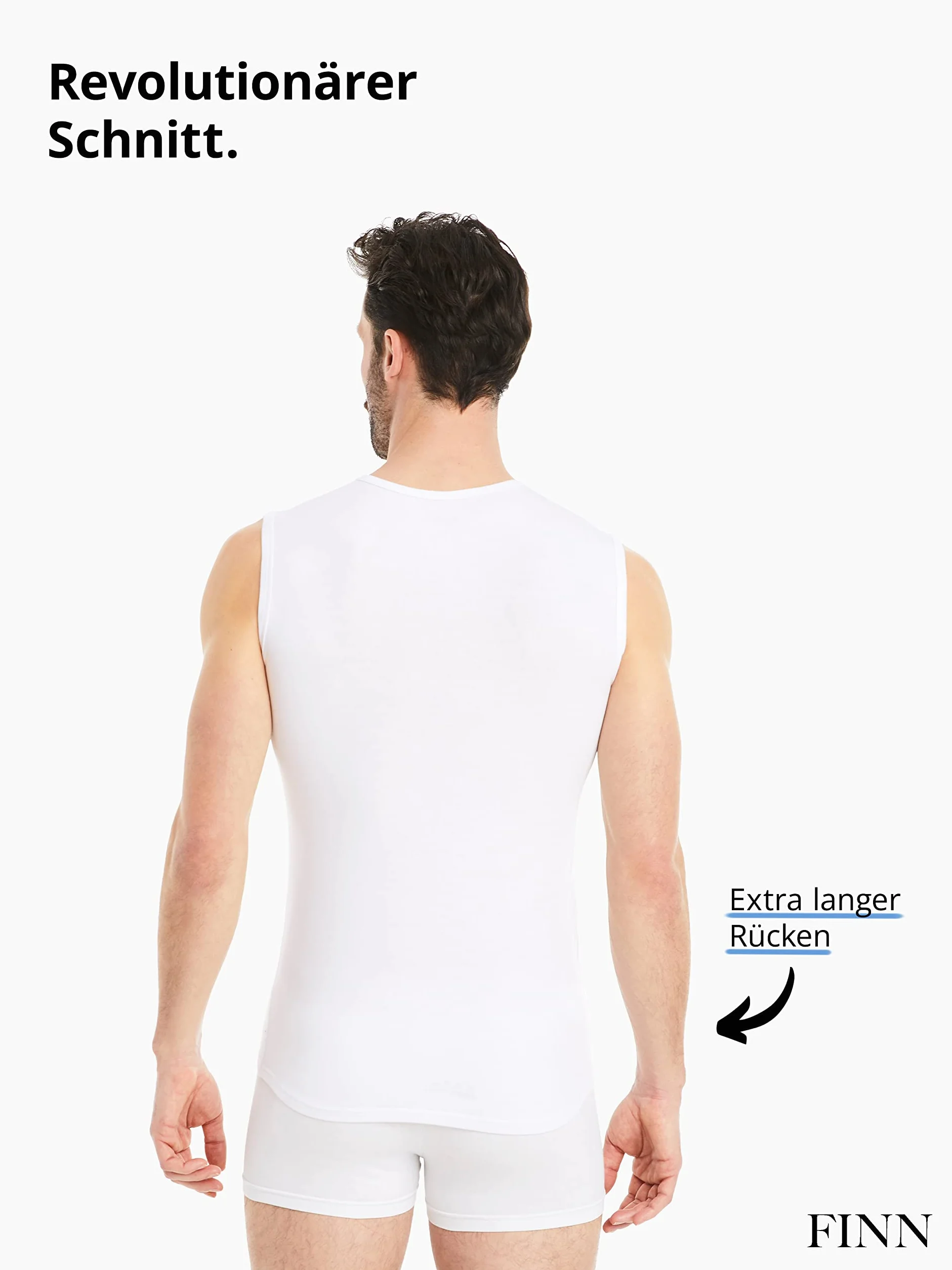 FINN Podkoszulek biznesowy, męski, bez rękawów, z dekoltem w serek, podkoszulek męski z oryginalnego materiału Lenzing® Modal - idealny tank top pod koszulę i garnitur
