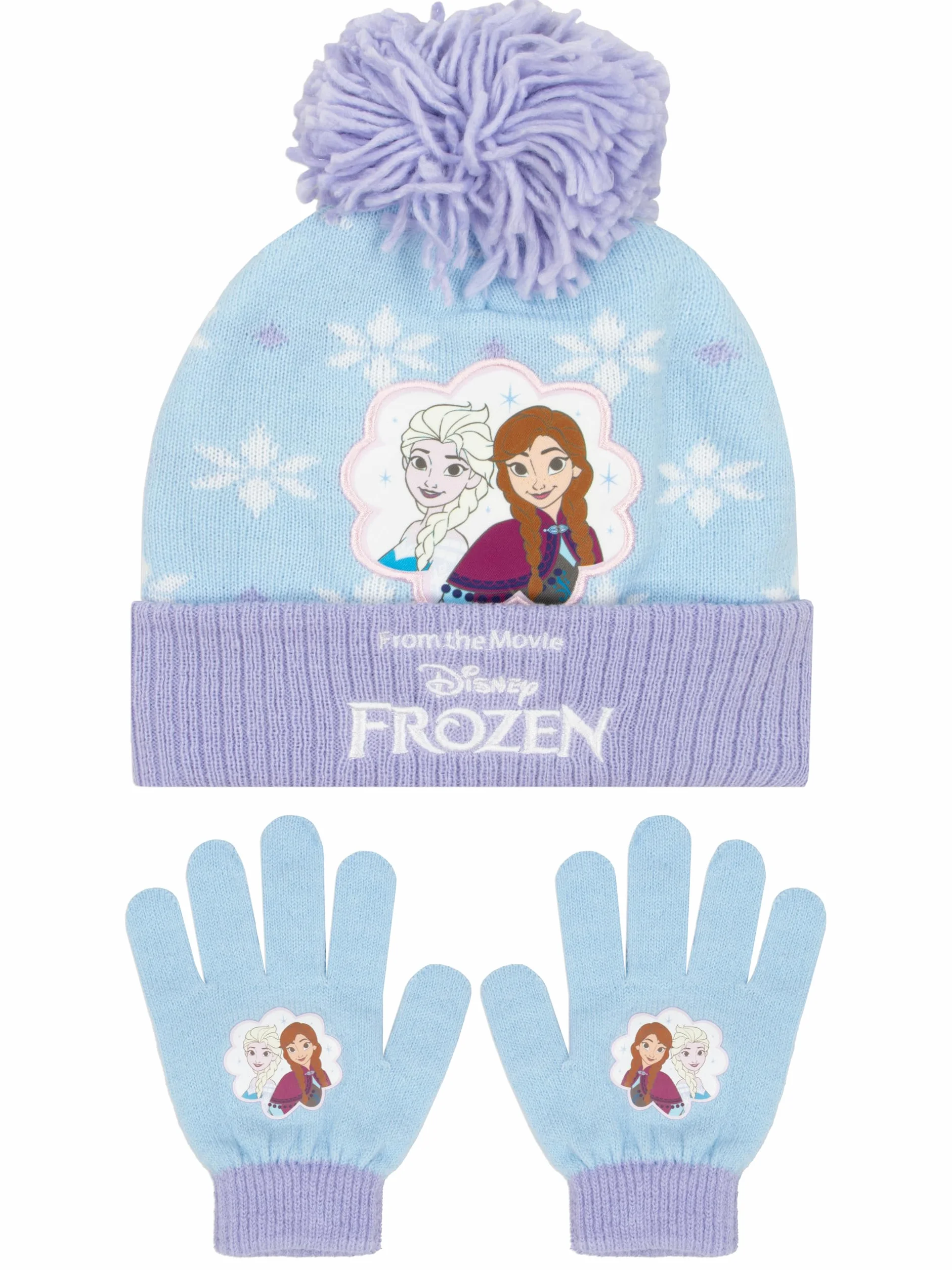 Zestaw Czapki I Rękawiczek Disney Dla Dzieci | Zestaw Rękawiczek Elsa Frozen | Czapka I Rękawiczki Anna I Elsa Dla Dziewczynek | Jednorozmiarowe Niebieskie