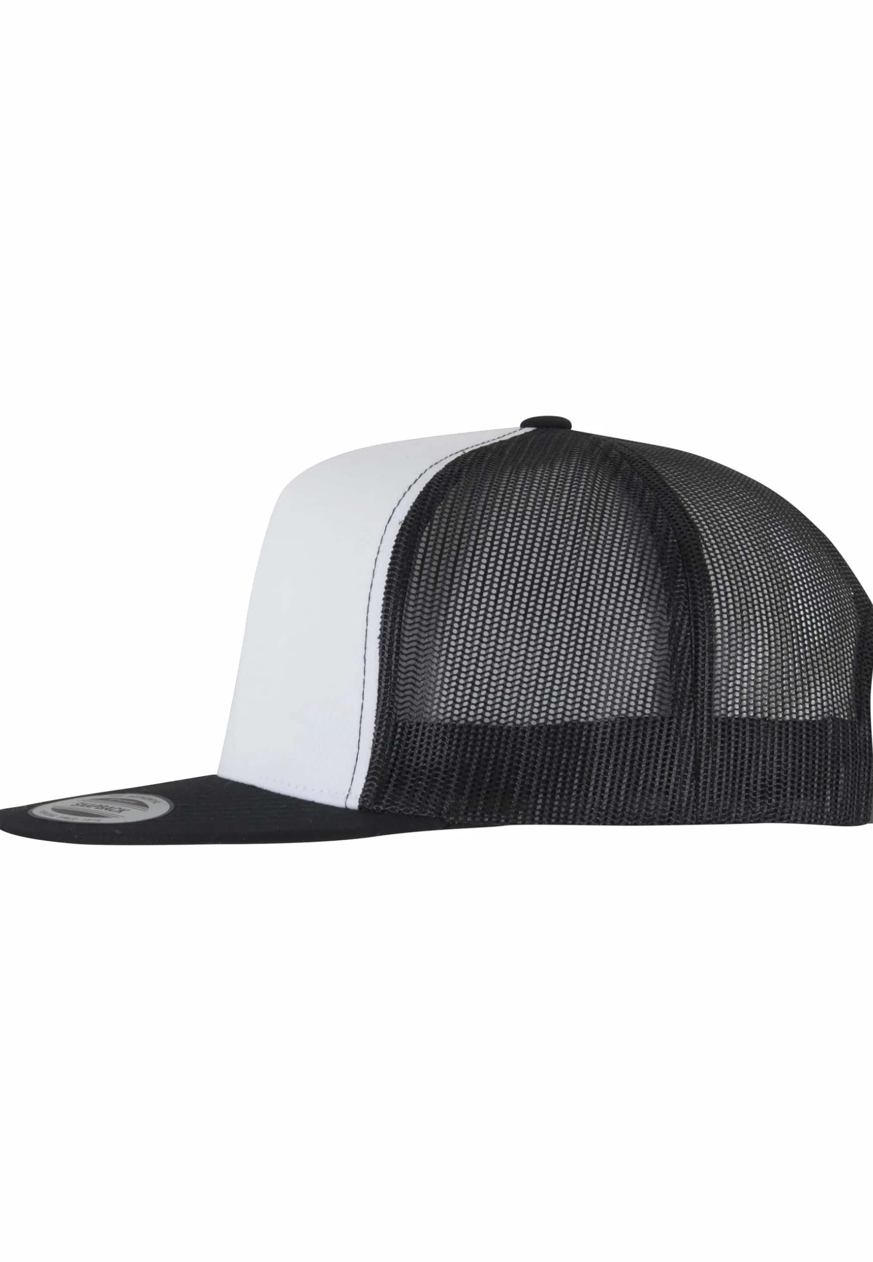 Flexfit Unisex Classic Trucker Cap, czapka damska i męska, dostępna w 4 kolorach, rozmiar uniwersalny, Blk/Wht/Blk, Rozmiar uniwersalny