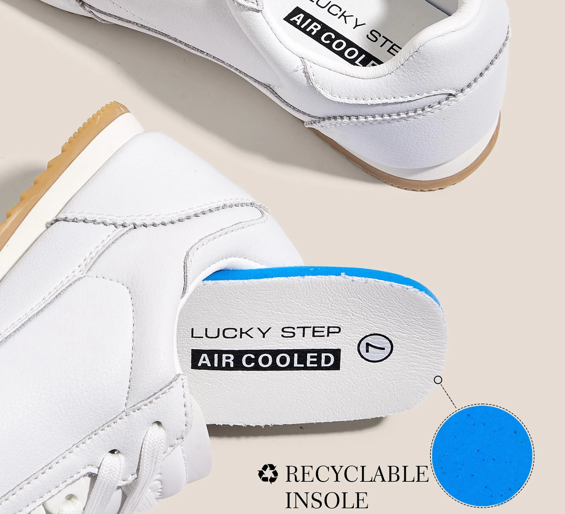 LUCKY STEP Modne trampki damskie neutralne wygodne buty do chodzenia biegania na siłownię