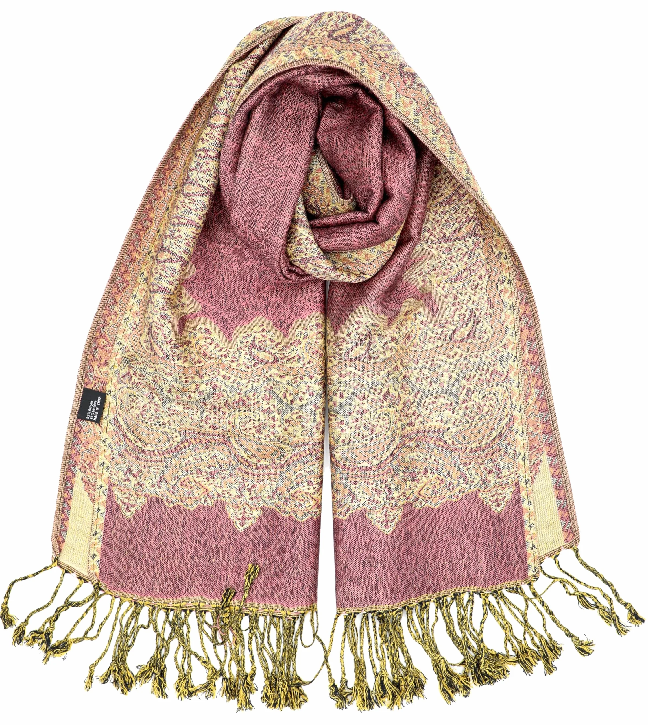 Achillea Dwustronny szalik we wzór turecki, pashmina, szarfa na rave, egzotyczne indyjskie szale i chusty na suknie wieczorowe, festiwale, na wszystkie pory roku